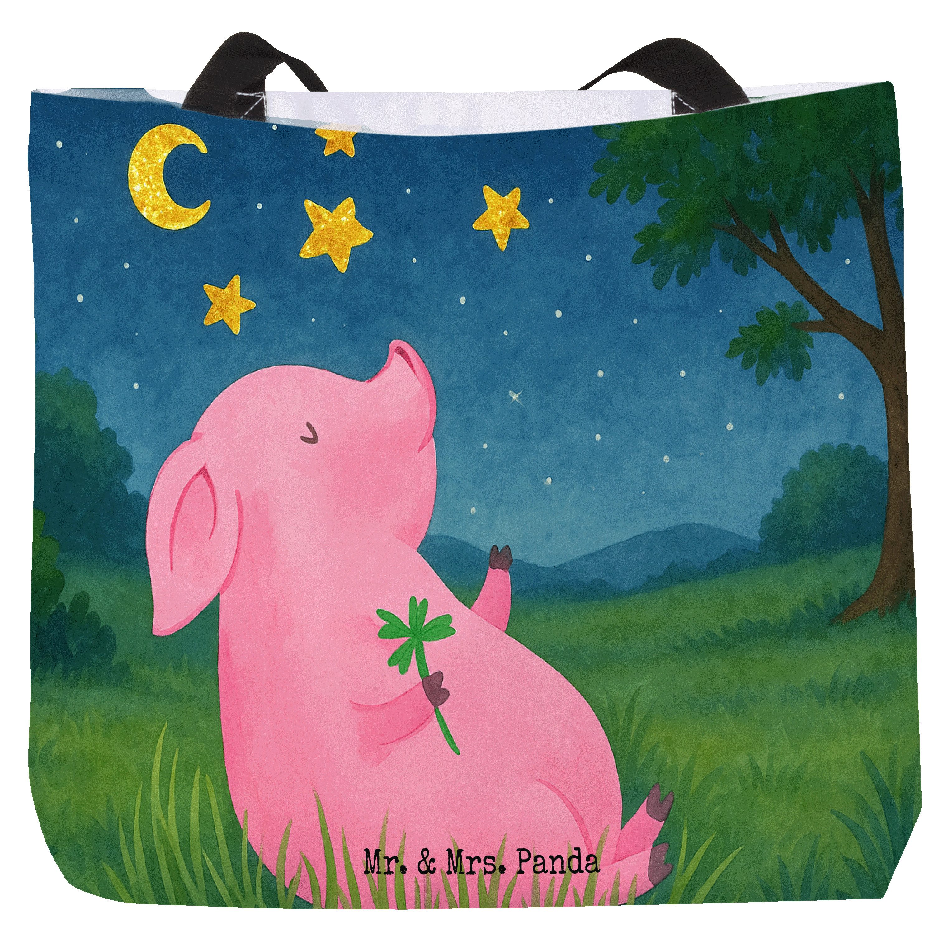 Shopper Schwein Glück Design, Beutel, Weiß, Glücksbringer, Laptoptasche, Schu