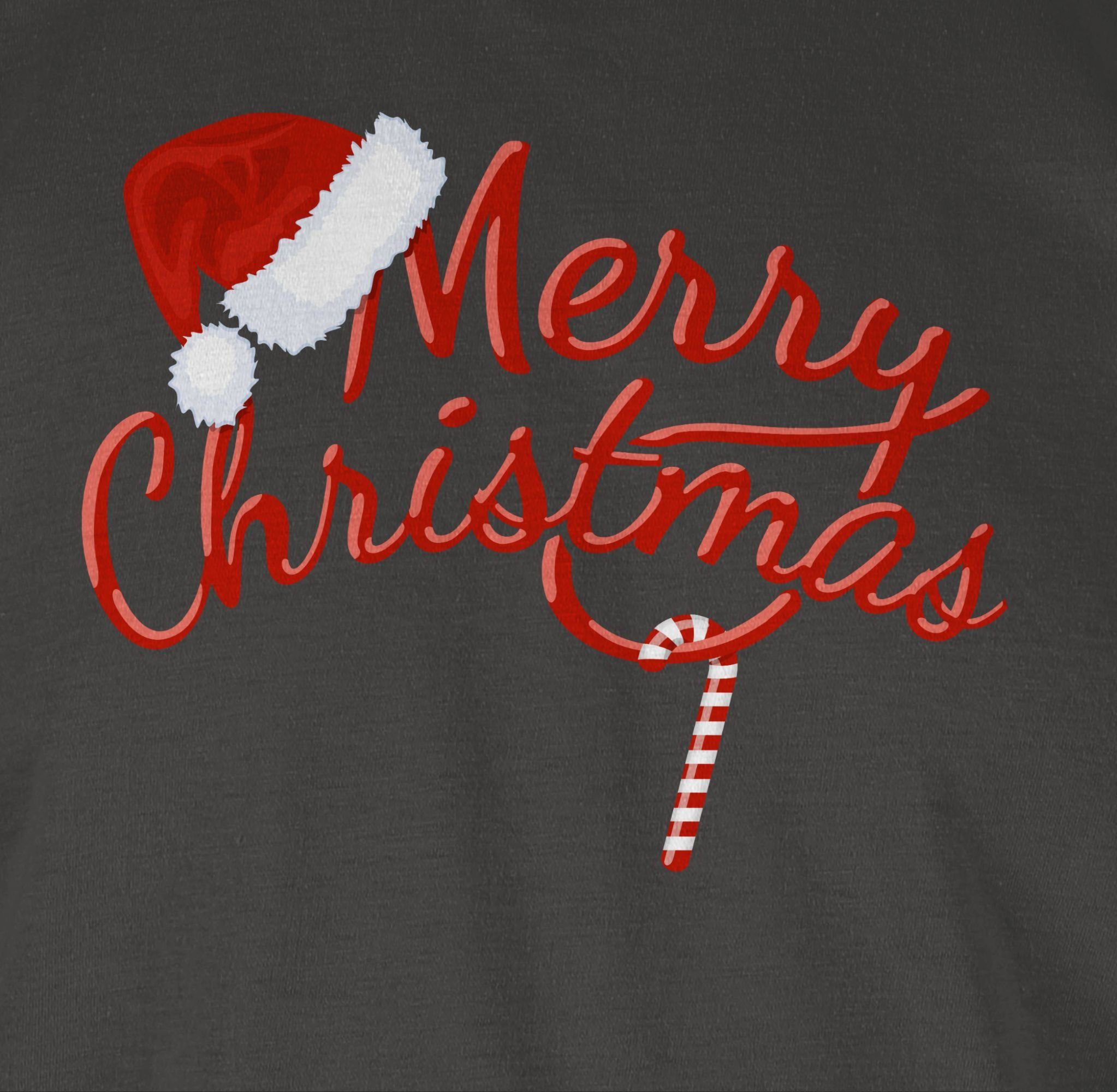 Shirtracer Merry Weihachten Dunkelgrau 03 Kleidung Zuckerstange T-Shirt Christmas