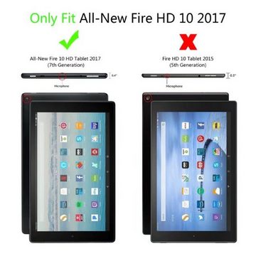 Lobwerk Tablet-Hülle Schutzhülle für Amazon Fire HD10 10.1 2017/2019, Wake & Sleep Funktion, Sturzdämpfung, Aufstellfunktion
