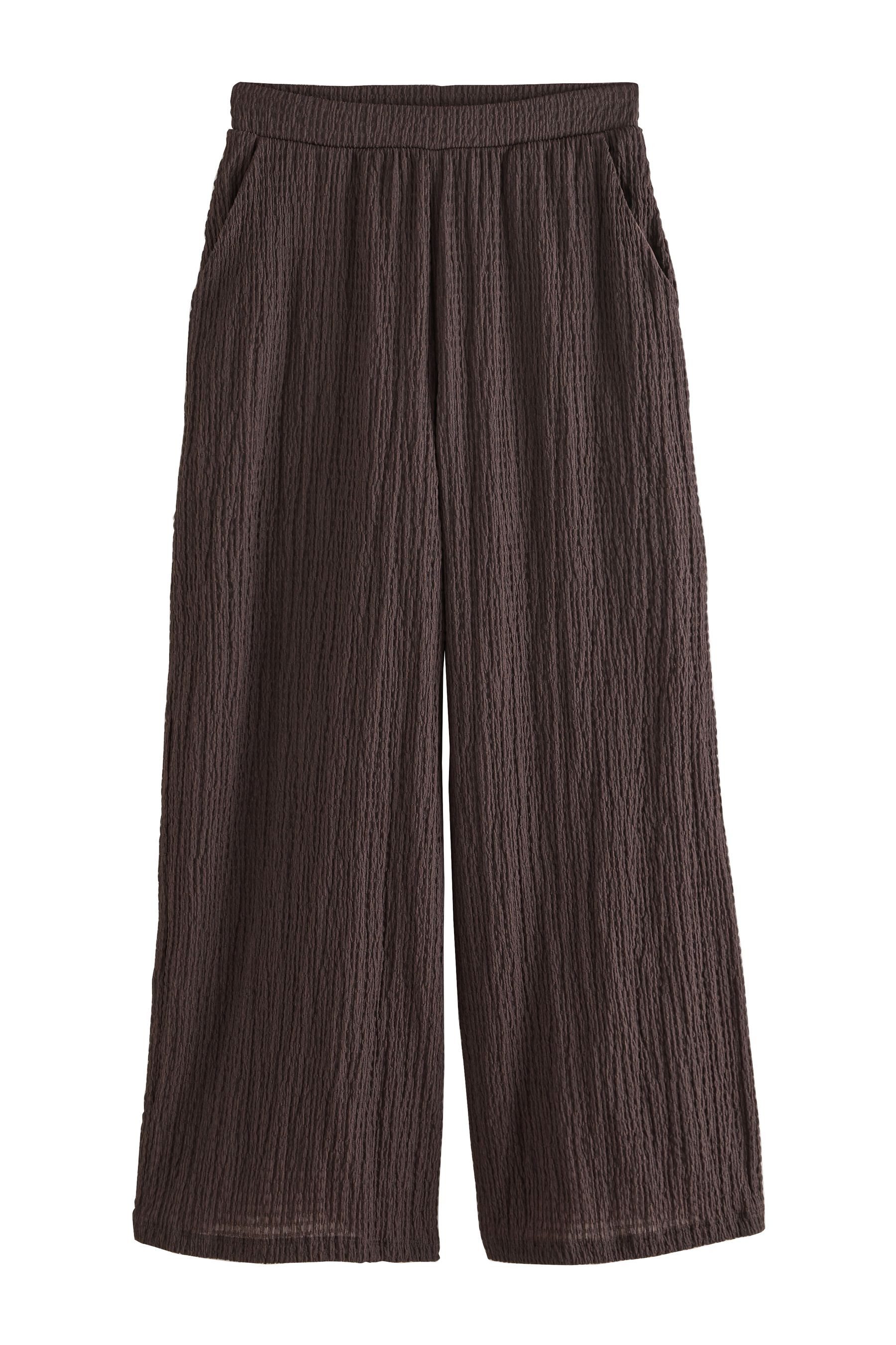 Palazzohose Strukturierte Hose mit weitem Bein