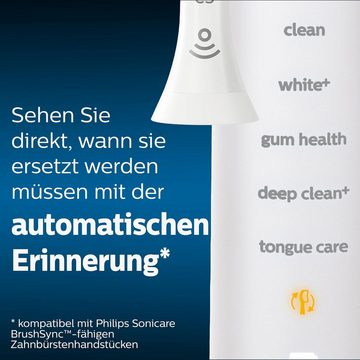 Philips Sonicare Aufsteckbürsten C3 Premium Plaque Defence, Spar-Set, für elektrische Zahnbürste, 4 Bürstenköpfe Weiß mit Smart-Bürstenkopferkennung