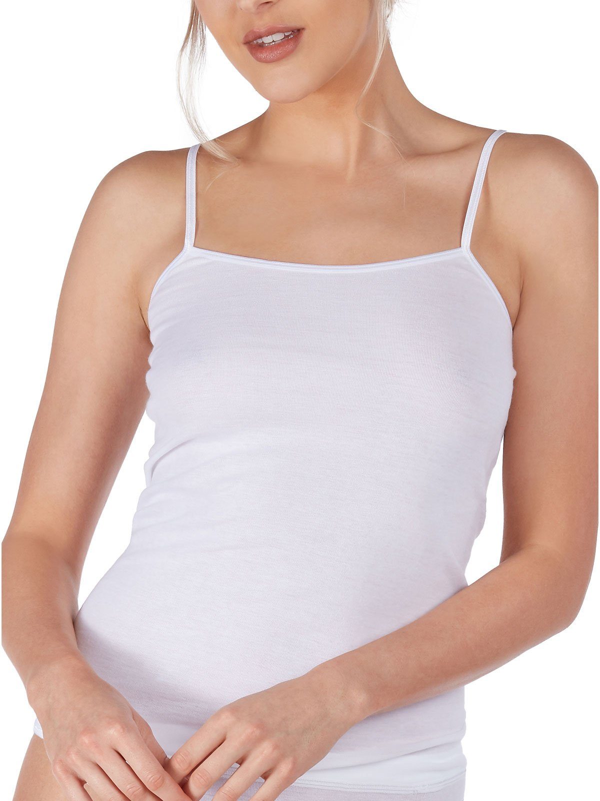 HUBER Achseltop Damen Spaghettishirt Cotton Fine Rib (Stück, 1-St) -