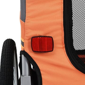 vidaXL Fahrradhundeanhänger Fahrradanhänger für Hunde Orange und Grau