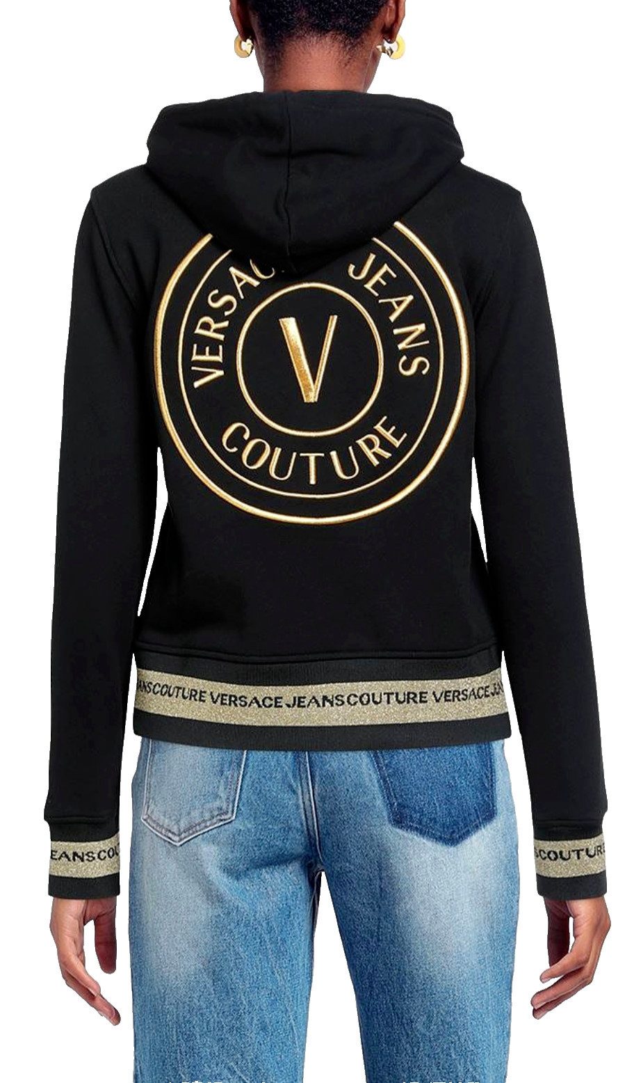 Versace Jeans Couture Kapuzensweatjacke V-Emblem Hooded Jacke V-Emblem Luxury Kollektion