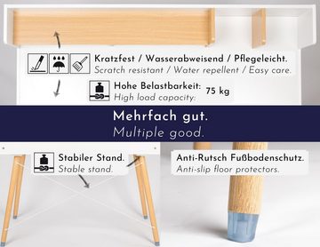 WONDERMAKE Schreibtisch Design Computertisch PC-Tisch Bürotisch Holz Schublade Regal modern, Sekretär Arbeitstisch + Regal Stauraum klein platzsparend dünne Beine