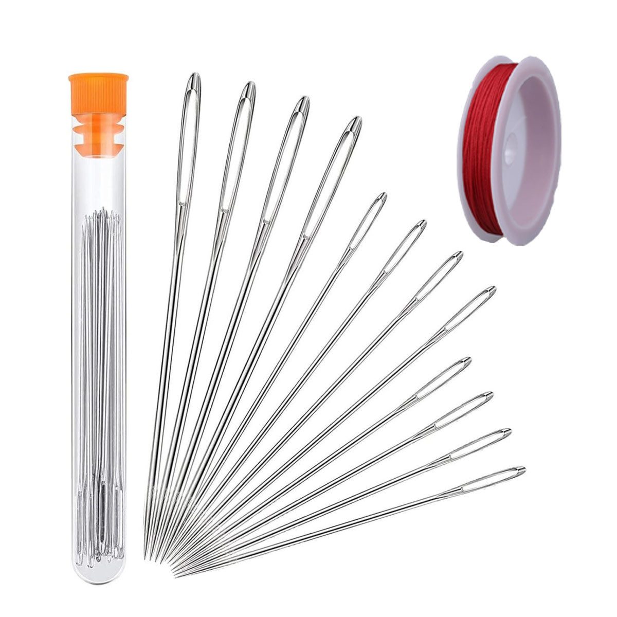 FELIXLEO Nähmaschinennadeln Nähnadel-Set 12 Stück Stopfnadeln mit großem Öh günstig online kaufen