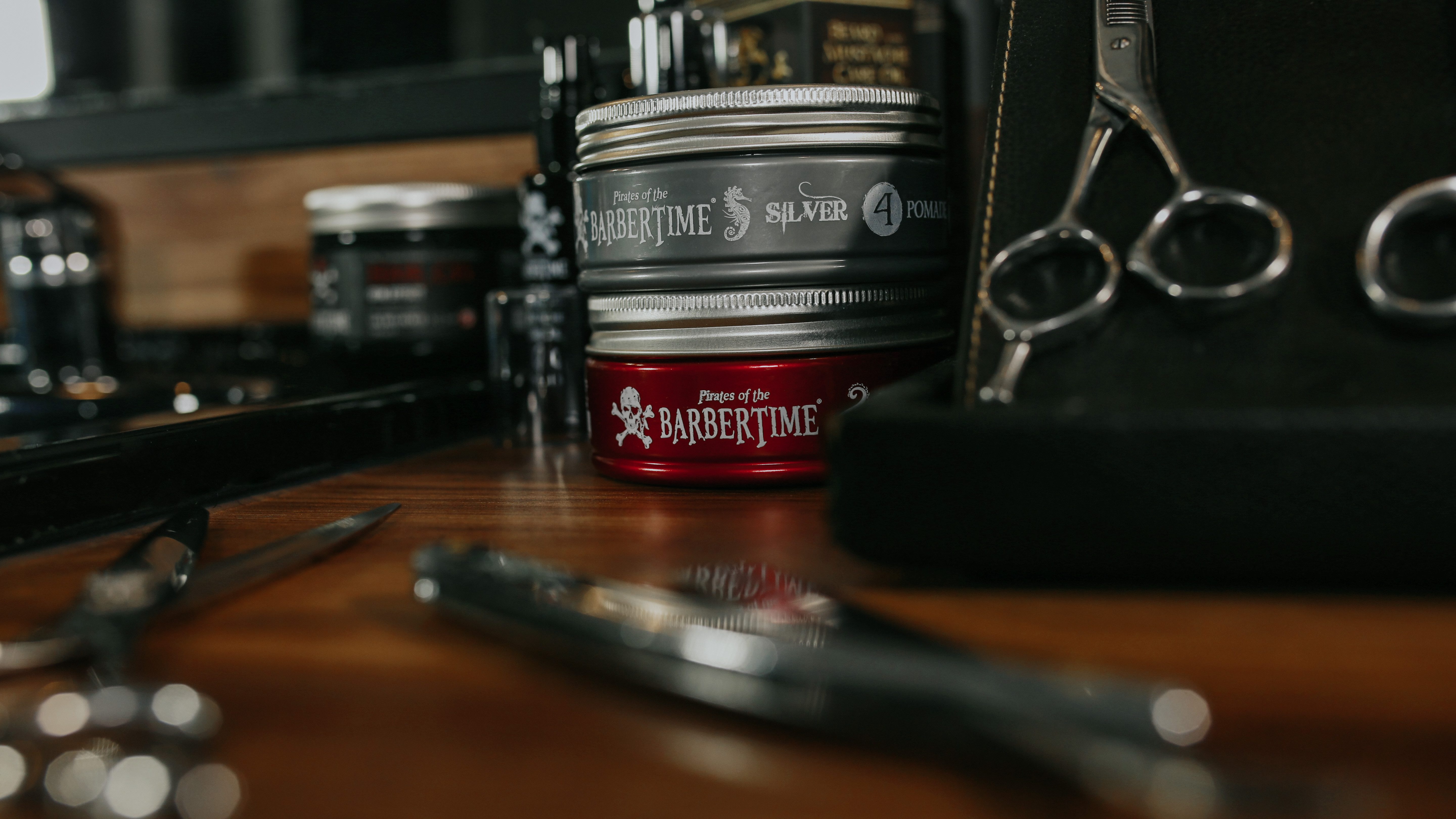 BARBERTIME Haarwachs 6x Haarpomade Hair Pomade Styling Pomade 150ml Silver, 6-tlg.