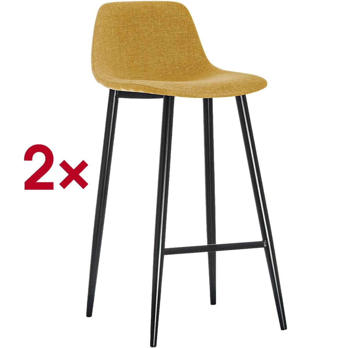 PAPERFLOW Barhocker Must (2 St., 2er-Set), Tresenhocker mit Fußstütze, gepolstert, Sitzhöhe 73 cm