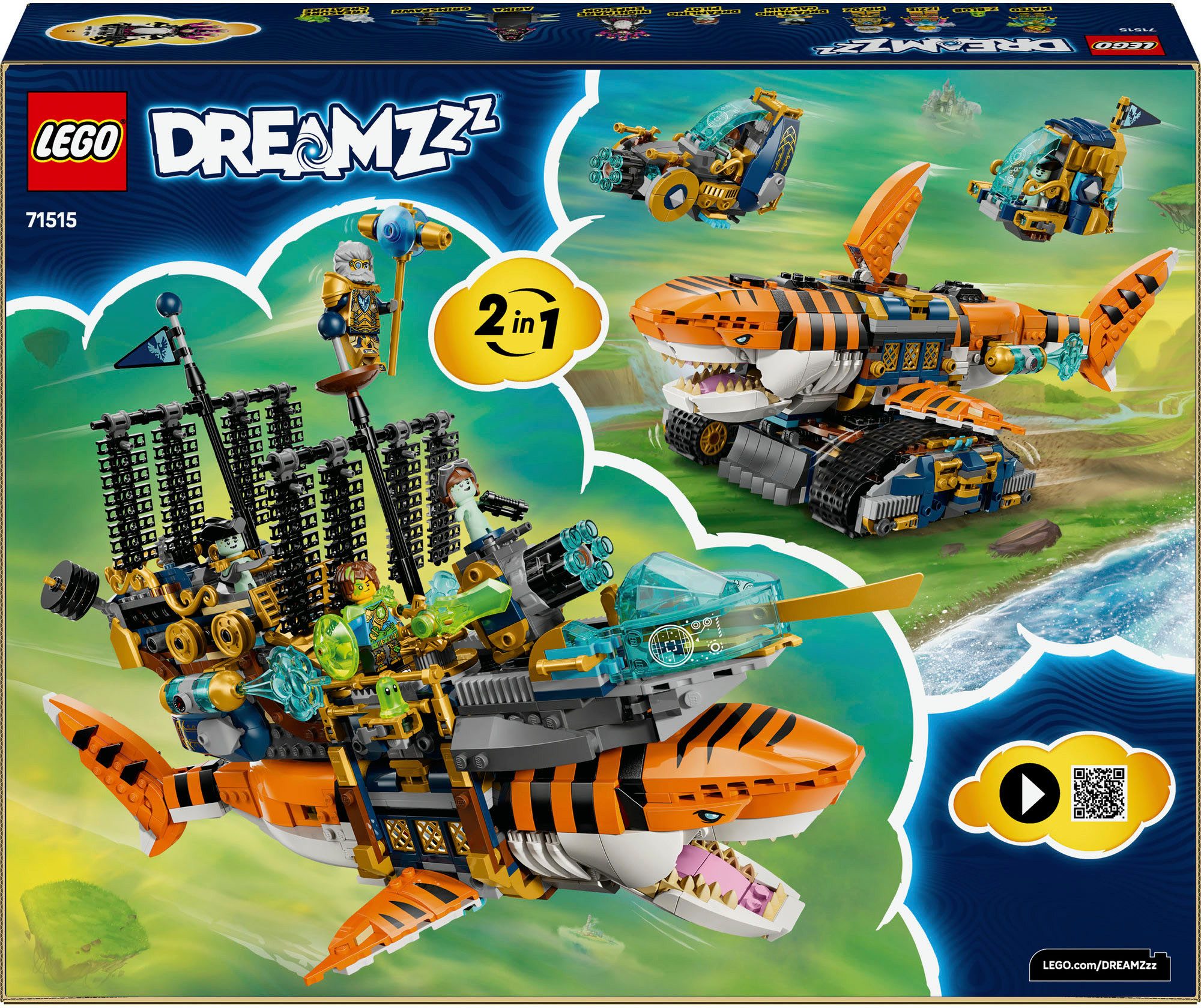 LEGO® Tigerhai-Fahrzeug (71515), LEGO DREAMZzz Konstruktionsspielsteine, (1548 St), Made in Europe