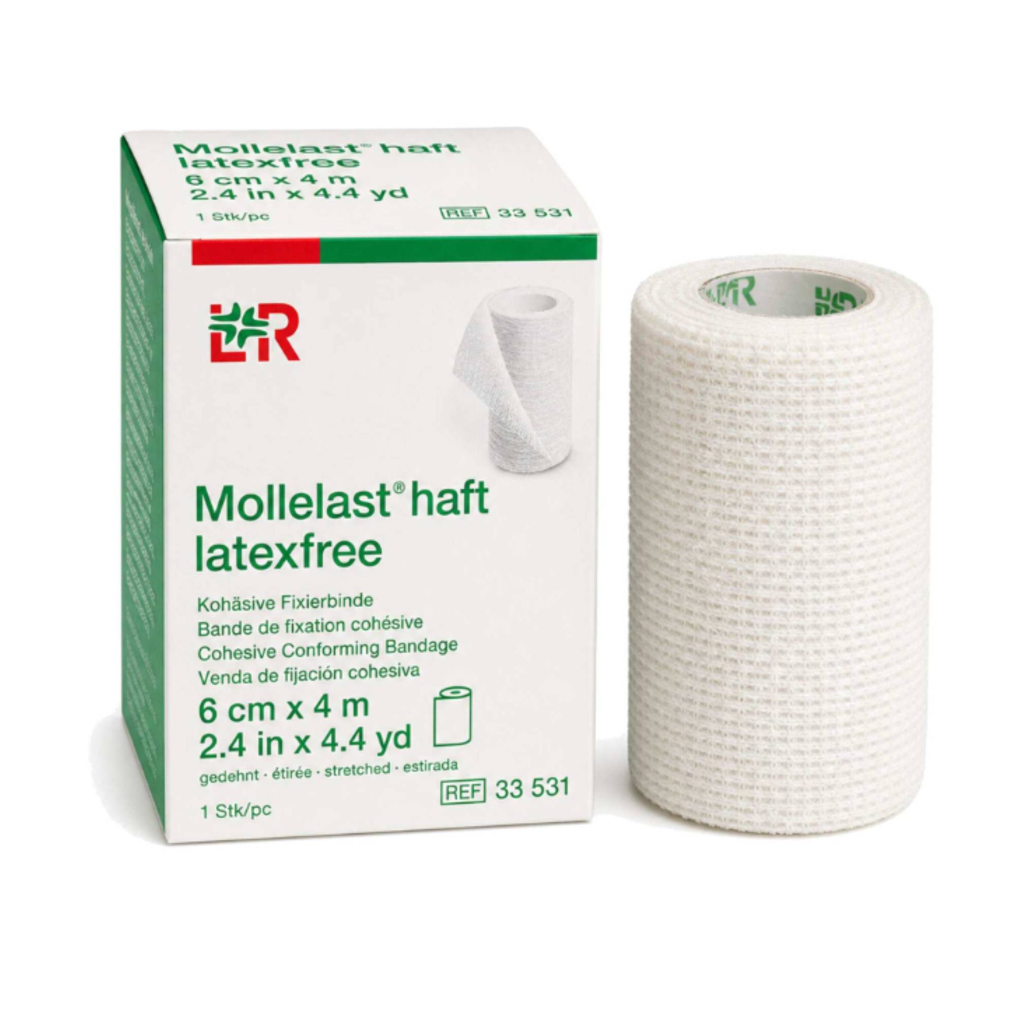 Lohmann & Rauscher GmbH & Co.KG Wundpflaster MOLLELAST haft Binden latexfrei 6 cmx4 m weiß