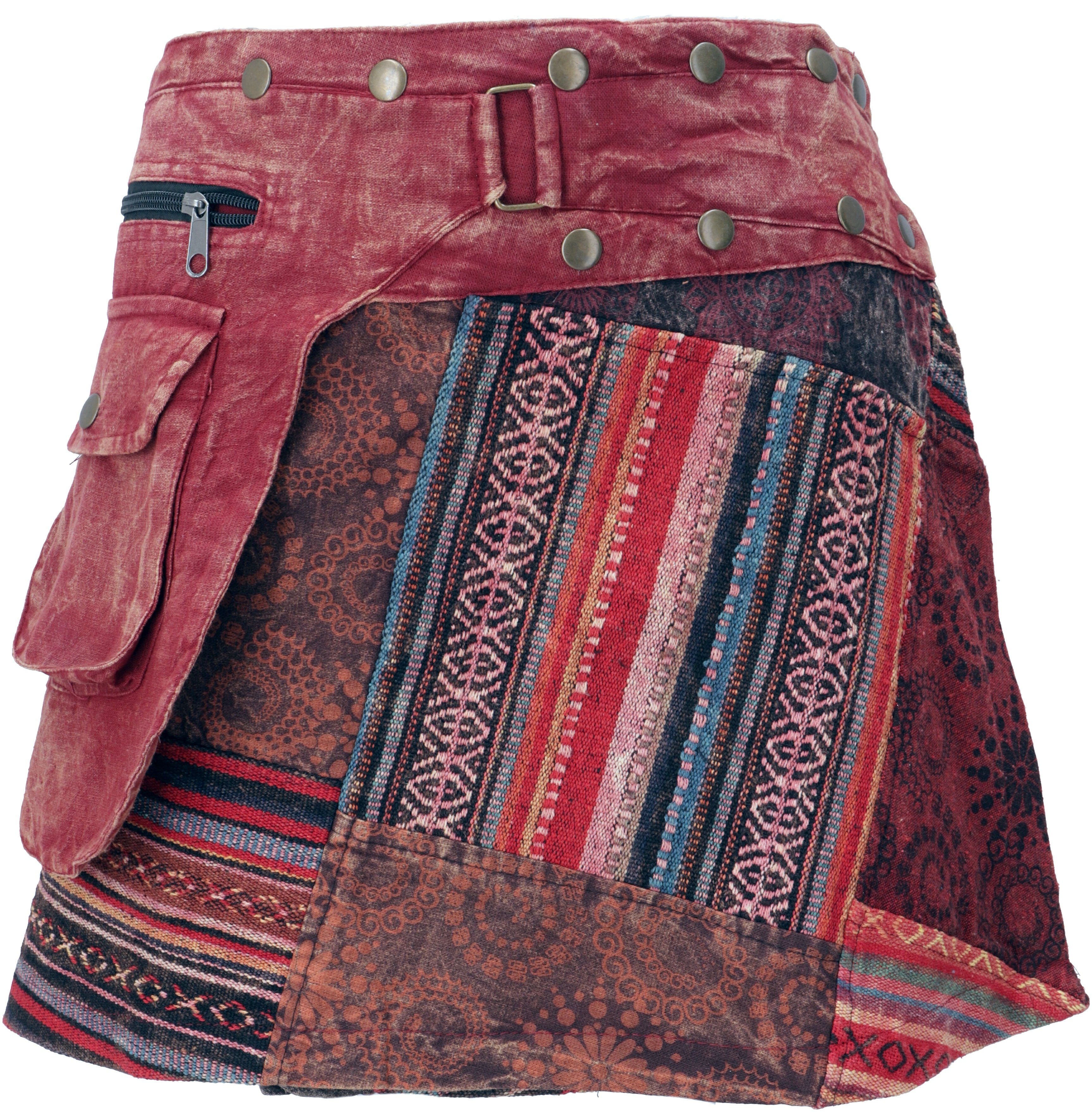 Guru-Shop Minirock Wickelrock, kurzer Rock, Cacheur, günstig online kaufen