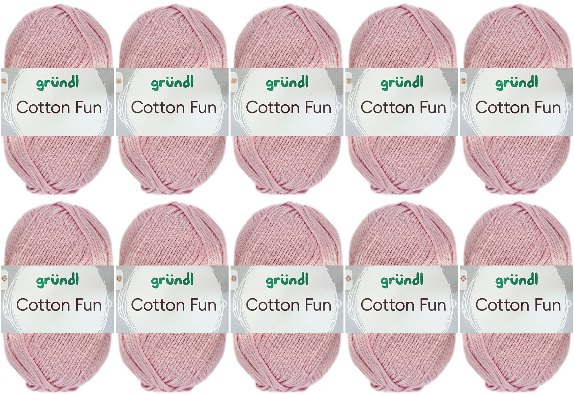 Gründl 10x50 Gramm Gründl Cotton Fun (von einer Farbe) Farbauswahl Häkelwolle