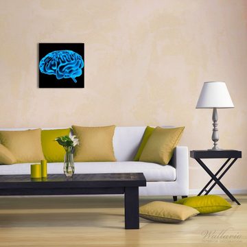 Wallario Glasbild, Menschliches Gehirn in leuchtend blauer Farbe, in verschiedenen Ausführungen