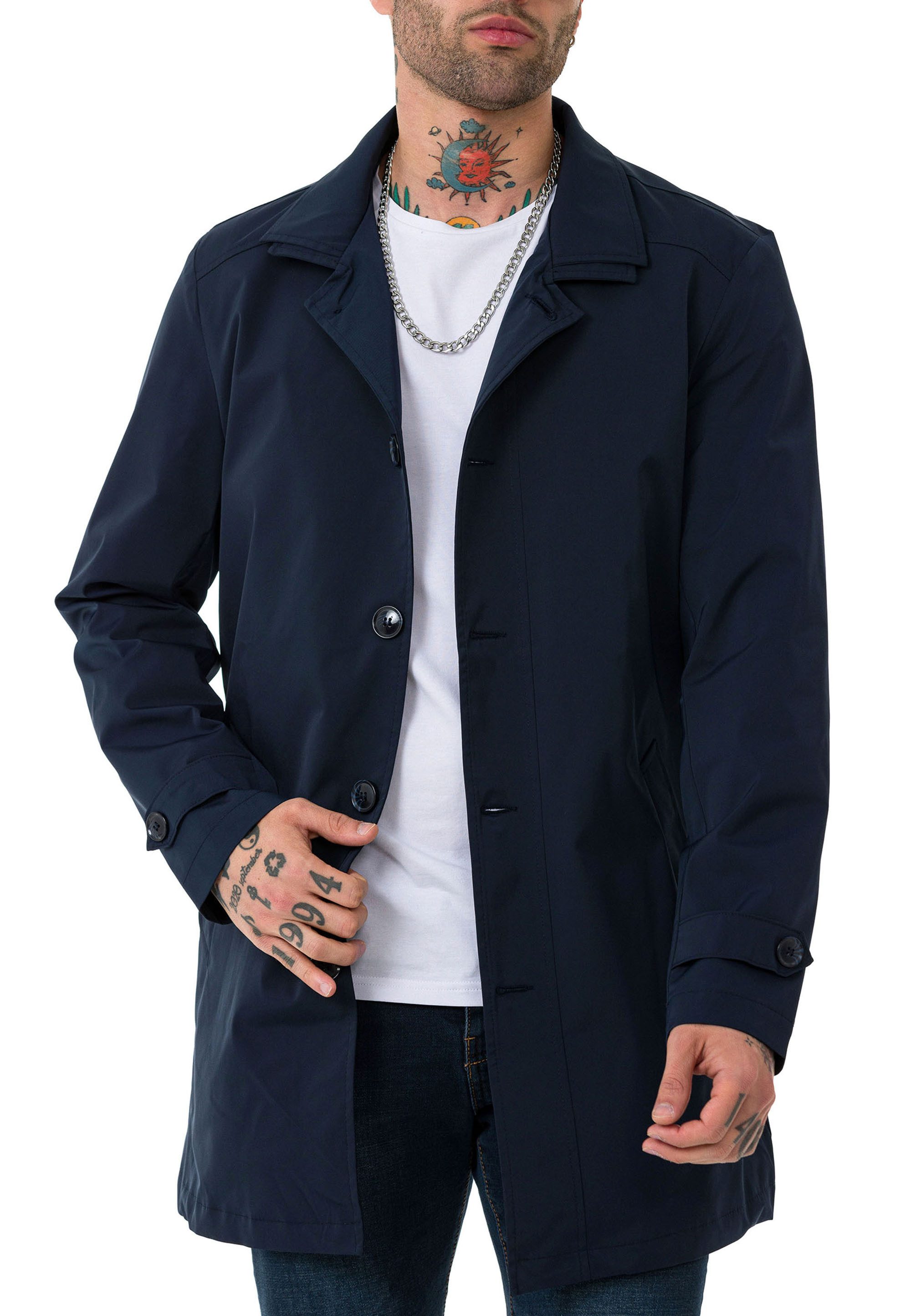 RedBridge Kurzmantel mit Reverskragen und Knopfleiste Klassisch Casual Elegante, zeitlose Optik für Business und Casual-Looks