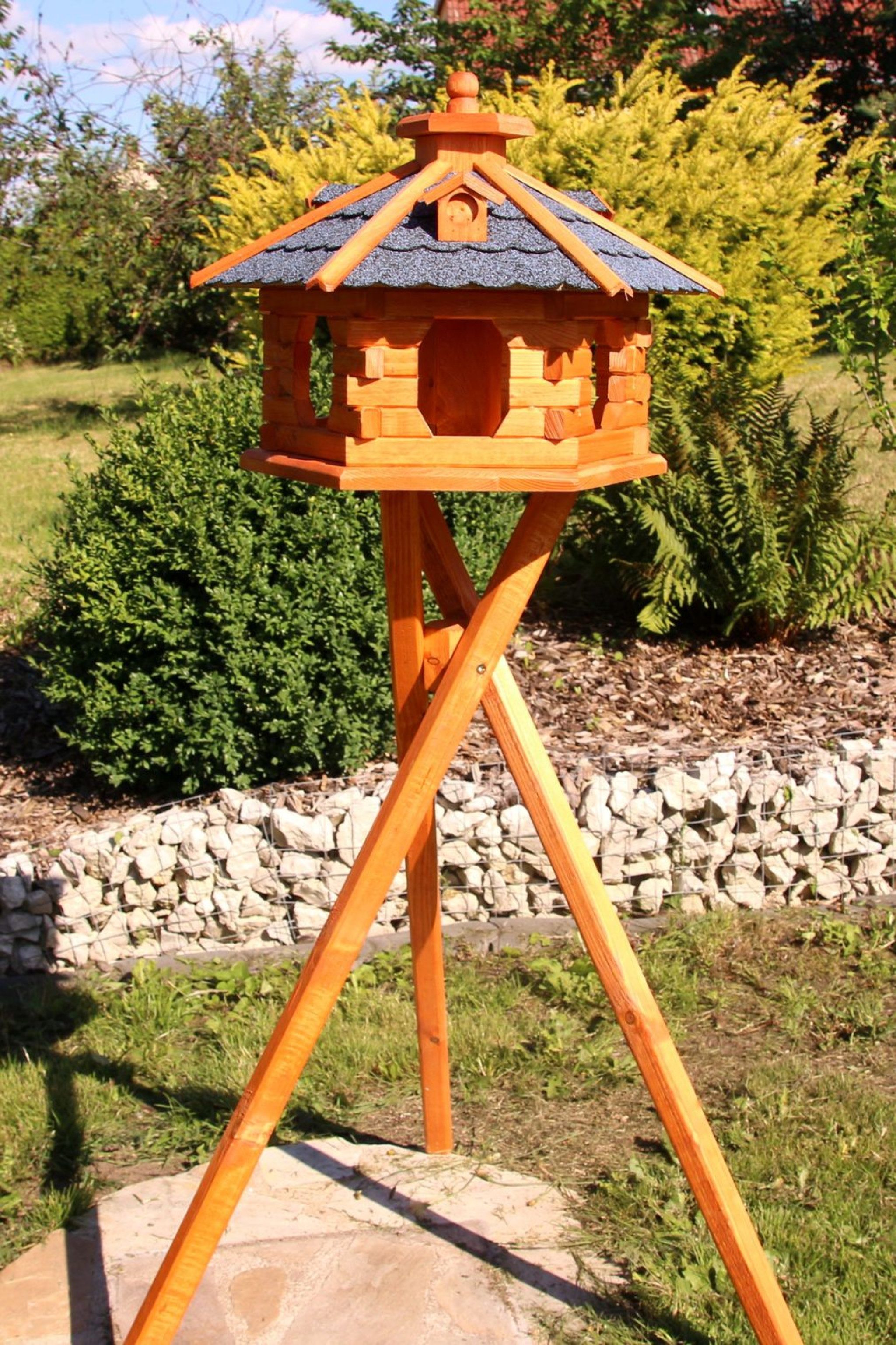 Holzdekoladen Vogelhaus XL Vogelhaus aus Holz – wahlweise mit oder ohne Ständer