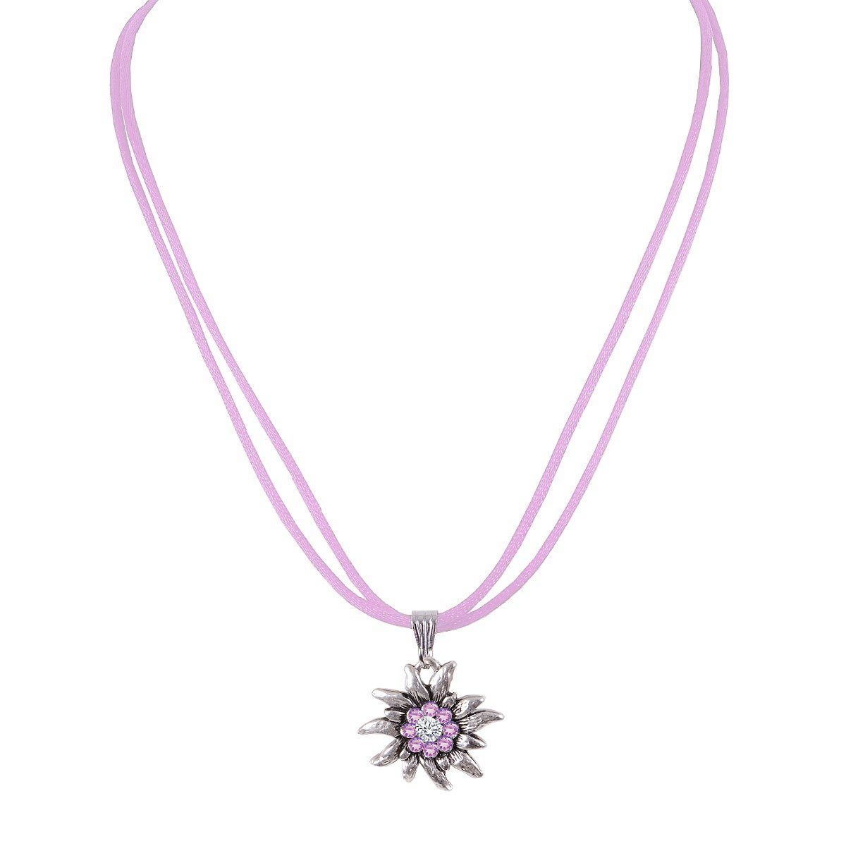 Moschen-Bayern Kette mit Anhänger Trachtenschmuck Kette Trachtenkette Edelweiß Halskette Edelweißkette, Halskette mit Swarovski-Kristall
