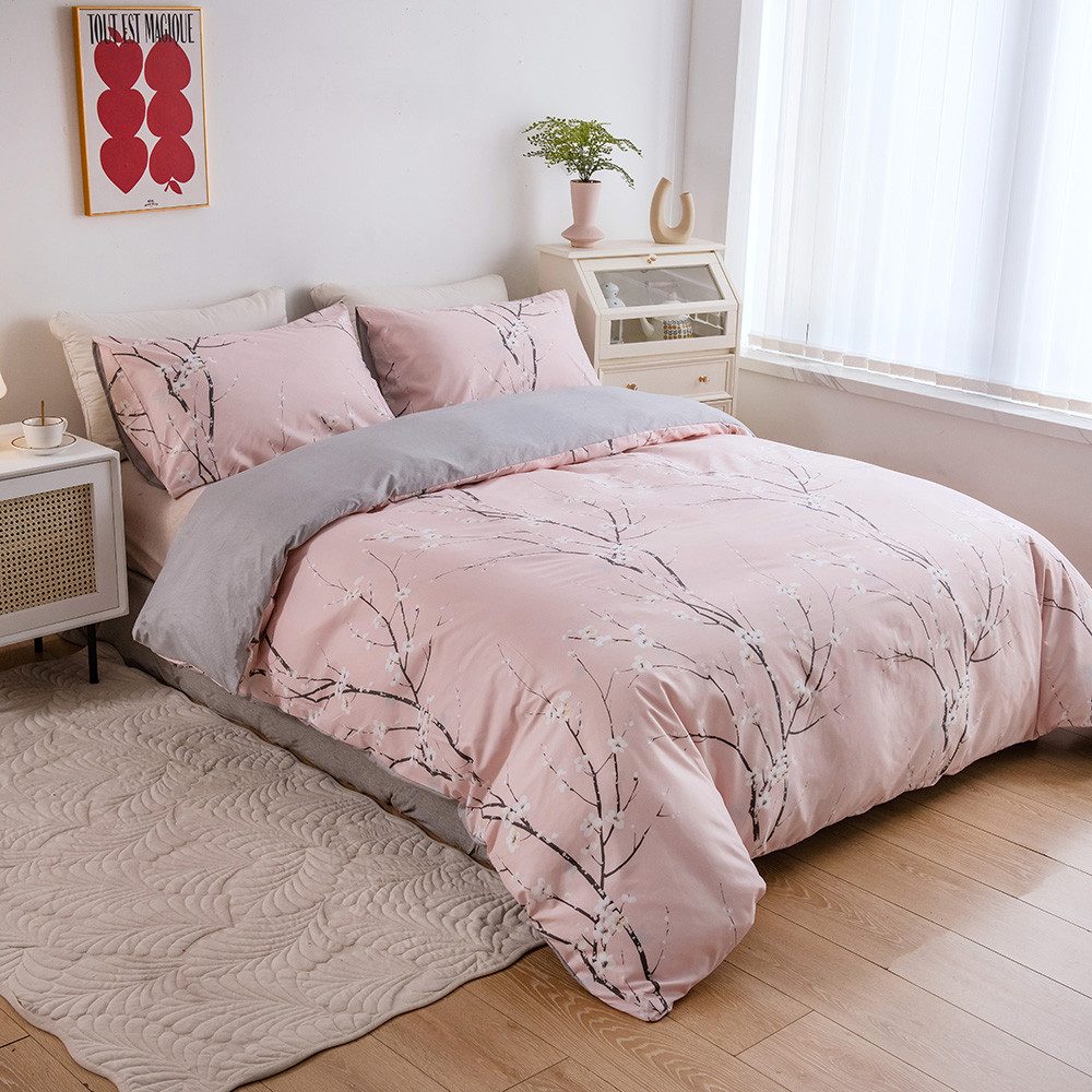 NUODWELL Bettwäsche Bettwäsche-Sets, Pflanzenmuster Polyester Bettdecke mit günstig online kaufen