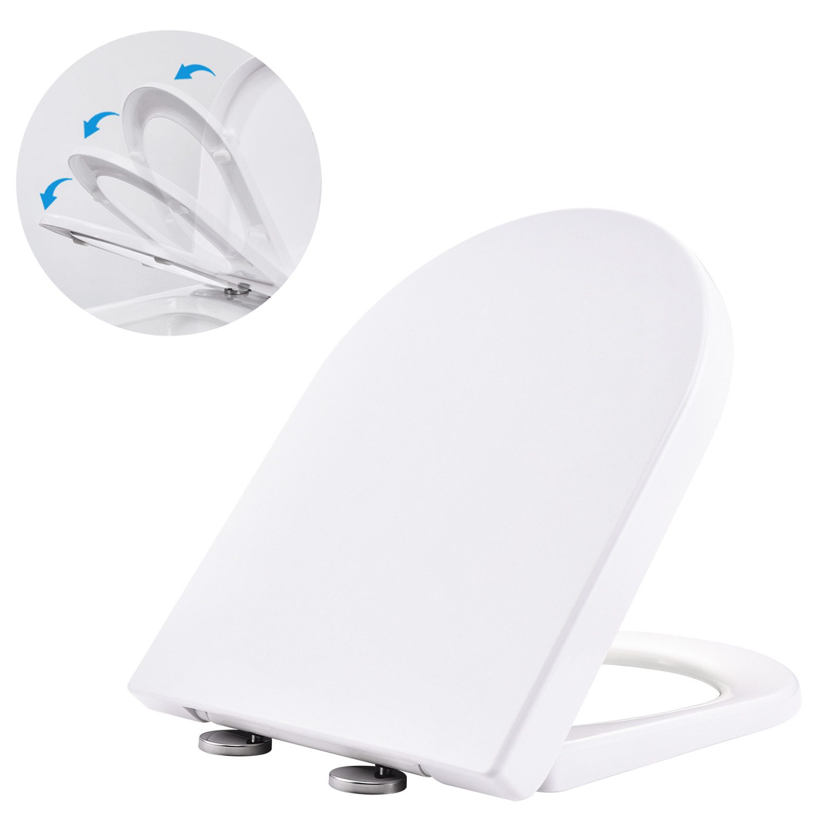 WC-Sitz D Form Klodeckel mit Quick-Release-Funktion Toilettendeckel