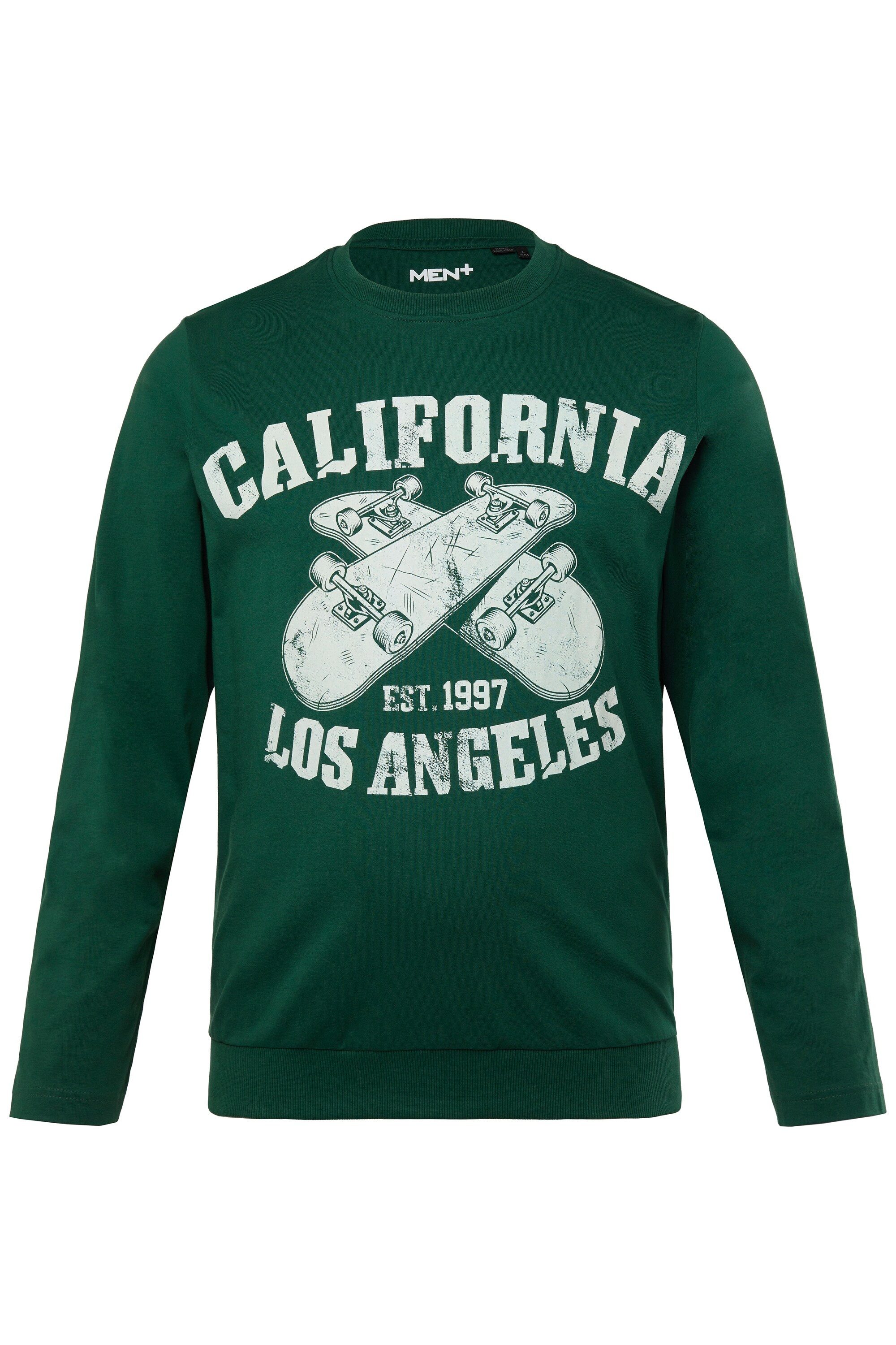 Men Plus T-Shirt Langarmshirt Bauchfit Brustprint Rundhals günstig online kaufen