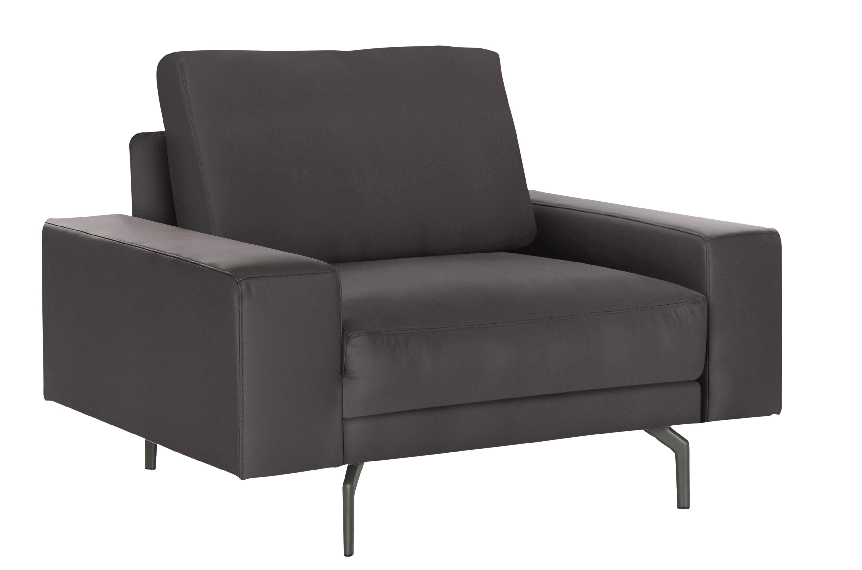 hülsta sofa Sessel 120 in umbragrau, Alugussfüße Breite breit niedrig, Armlehne cm hs.450