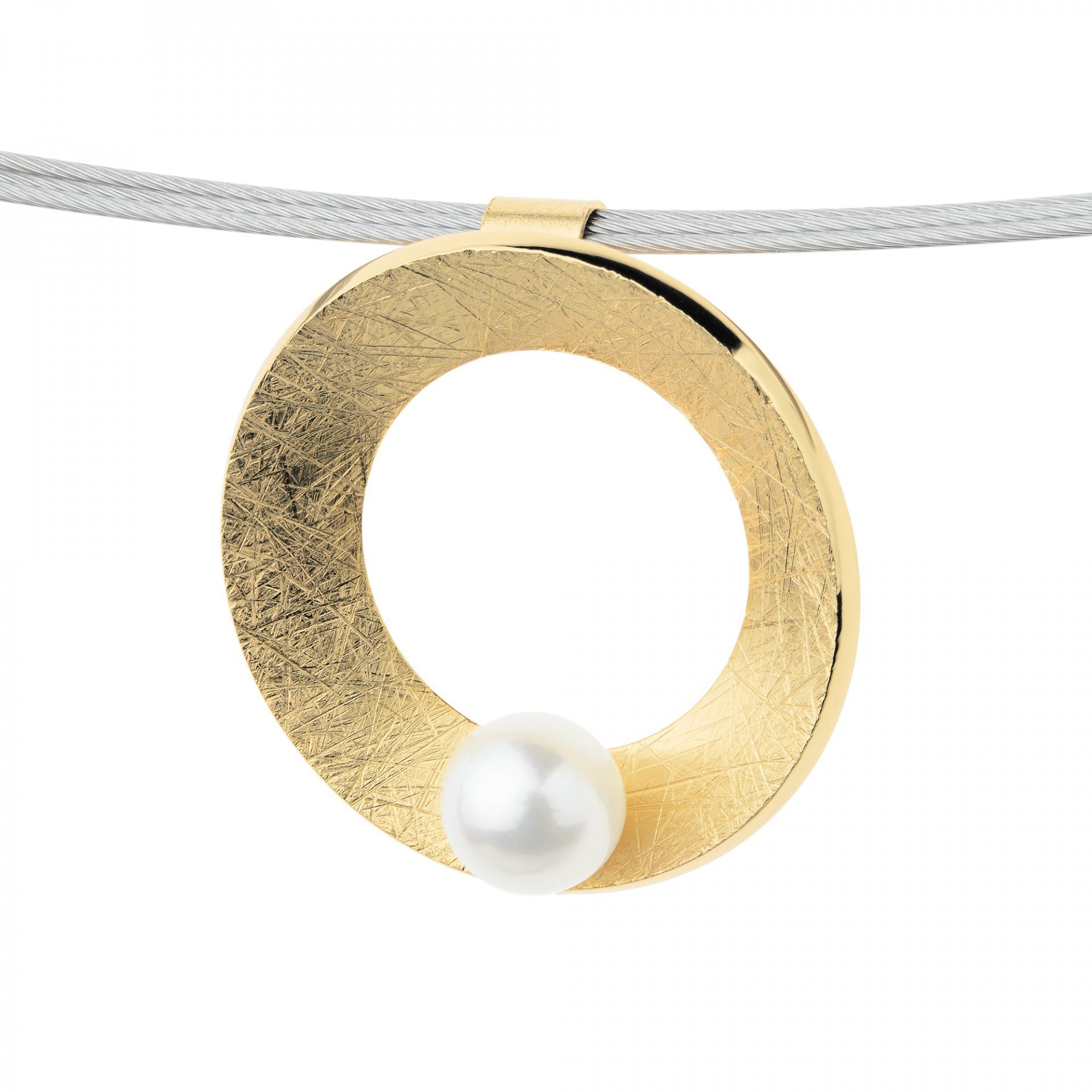 Ernstes Design Кулоны Anhänger Edelstahl mit Süßwasser-Perle