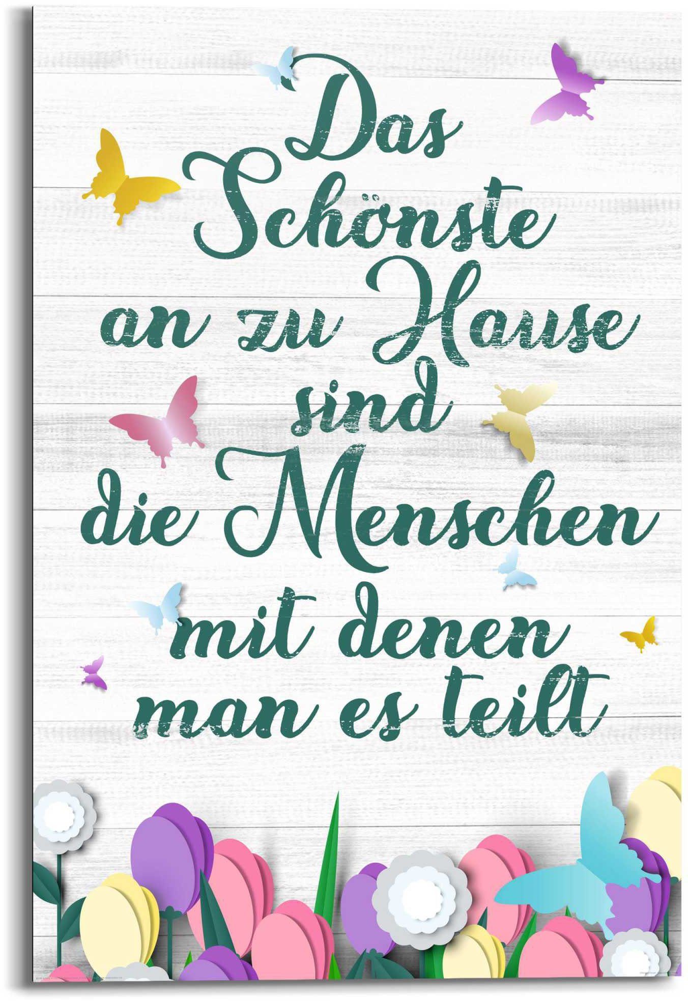 Reinders! Wandbild Wandbild Zu Weisheit, St) Hause Lebensfreude - Schriftzug (1 Familien 