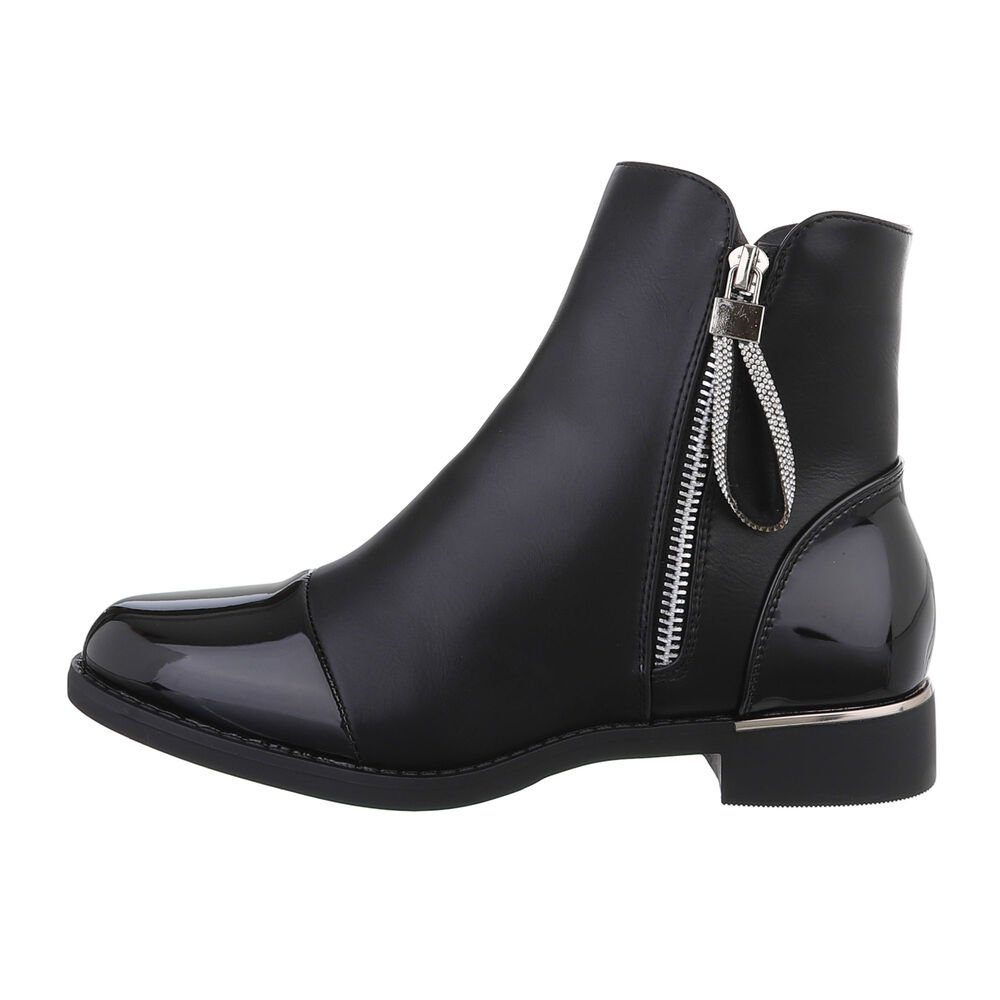 Ital-Design Damen Elegant Stiefelette Blockabsatz Flache Stiefeletten in Sc günstig online kaufen