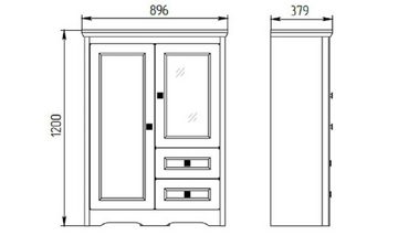 Feldmann-Wohnen Highboard Tiwoli (Vitrine, Kommode), B/T/H: 90 cm x 38 cm x 120 cm