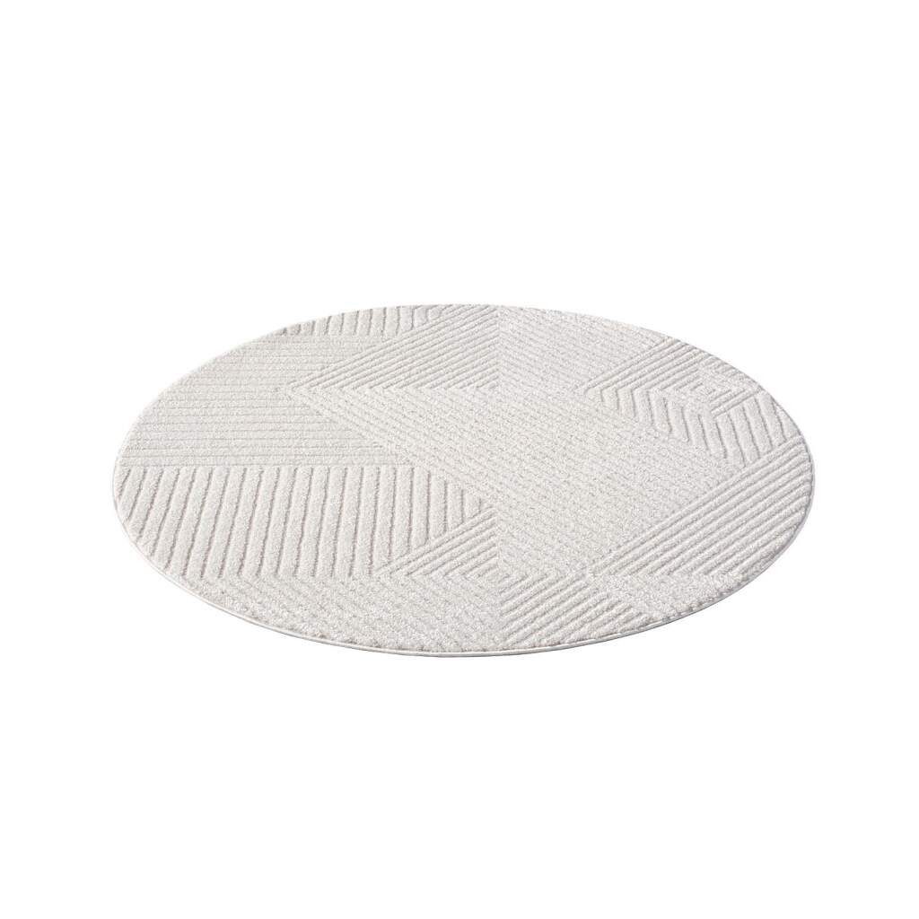 Carpet City Teppich »LOUNGE 0632«, rund, 15 mm Höhe, Kurzflor-Teppich Moder günstig online kaufen