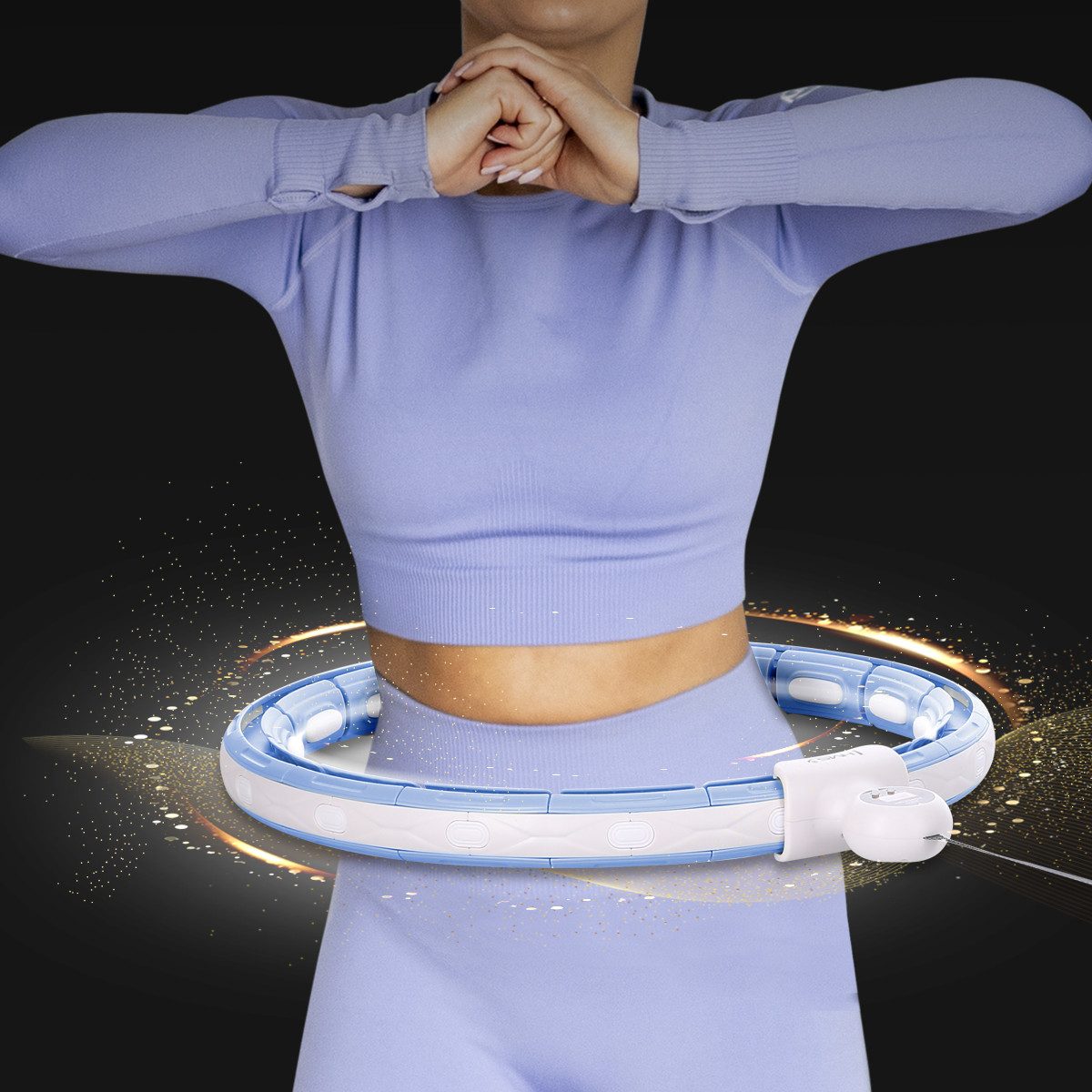 HMS Hula-Hoop-Reifen Hula Hoop mit Gewicht, Zähler & Gürtel Fitnessgerät Fitnessring (Set, Hula Hoop Reifen, Bauchgurt)
