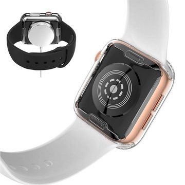 CoolGadget Smartwatch-Hülle Silikon Full TPU Cover mit Displayschutz 4,4 cm, Schutzhülle 44mm für Apple Watch Series 4 5 6 SE