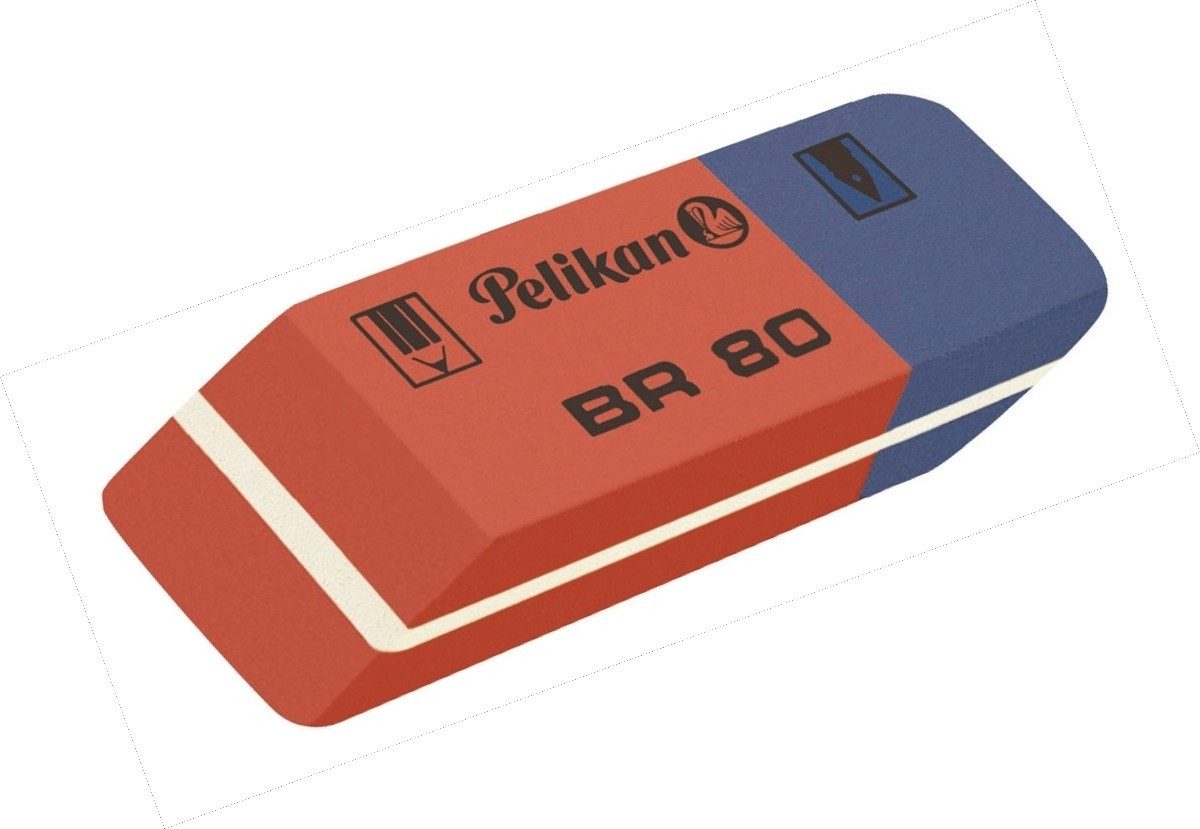 Pelikan Radiergummi Radierer BR80 Kautschuk rot/blau.