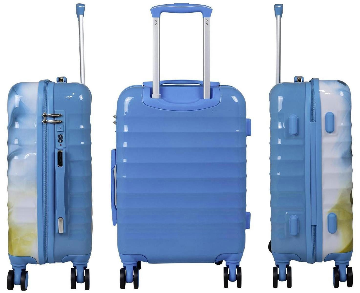 Warenhandel König Hartschalen-Trolley Revona, 4 Rollen, Dehnfalte für Gr. L und XL, farbig abgestimmte Griffe und Rollen