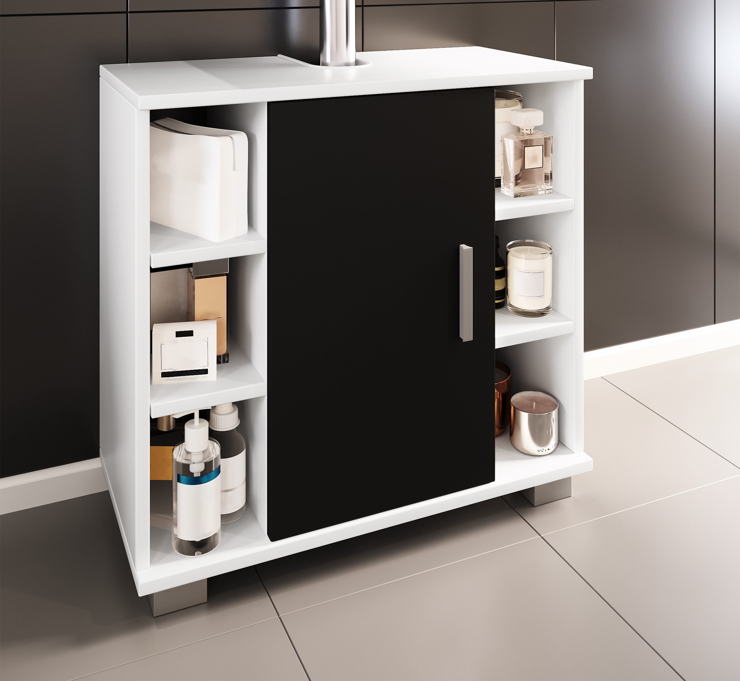 VCM Waschbeckenunterschrank Holz Badmöbel Badunterschrank Waschbecken Zalo M