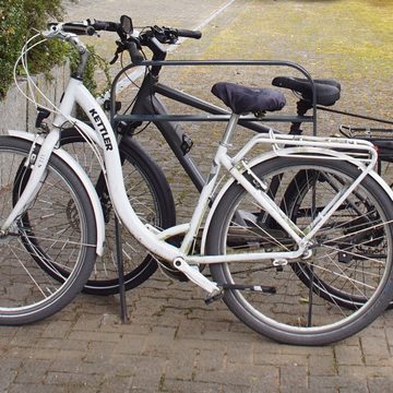 TRUTZHOLM Fahrradständer Fahrrad Anlehnbügel zum Einbetonieren Flachstahl 770 breit mit Knieroh
