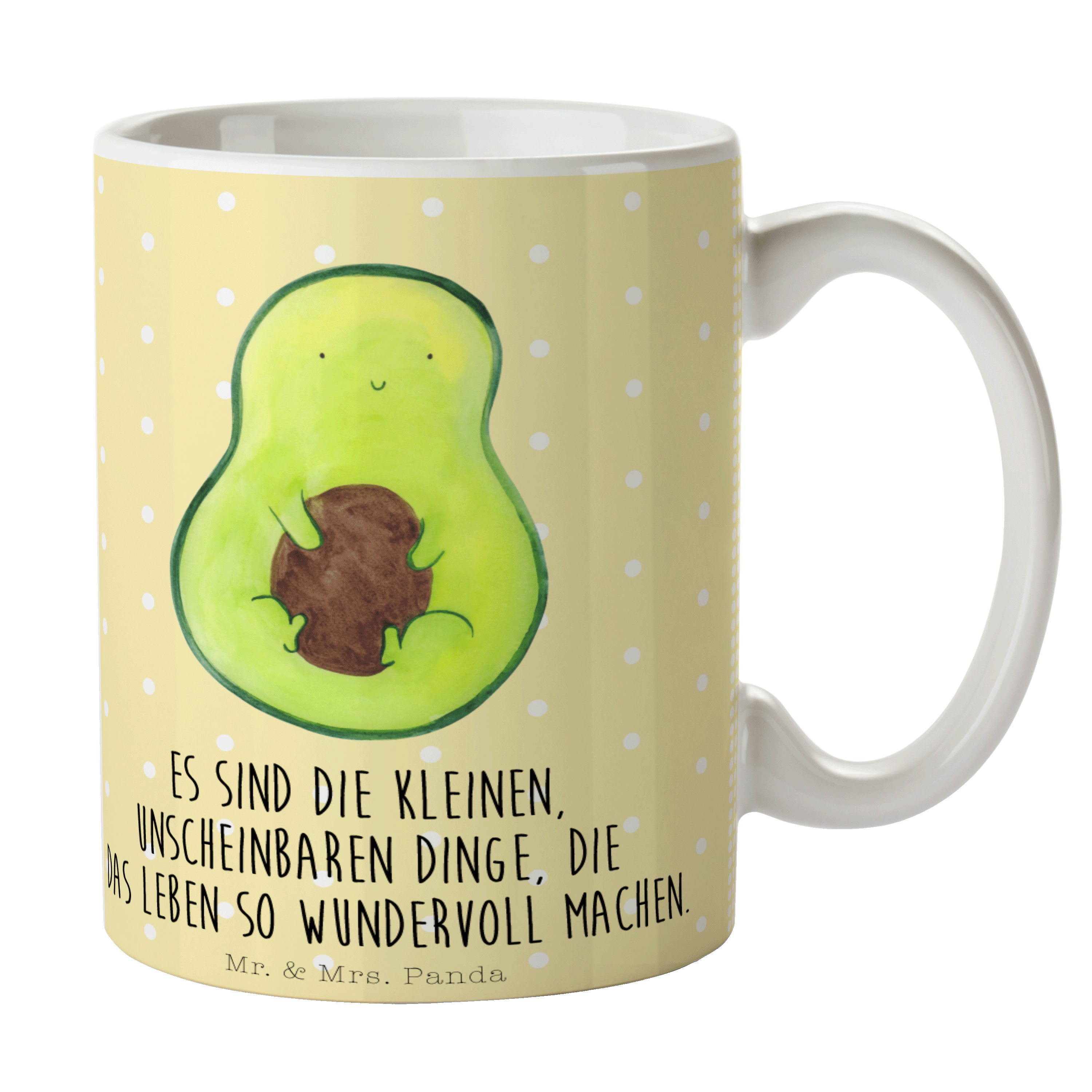 Mrs. - - Pastell Kaffeetasse, Keramik Avocado Gelb mit Geschenk, Mr. Kern Tasse Kaffeebecher, & Panda