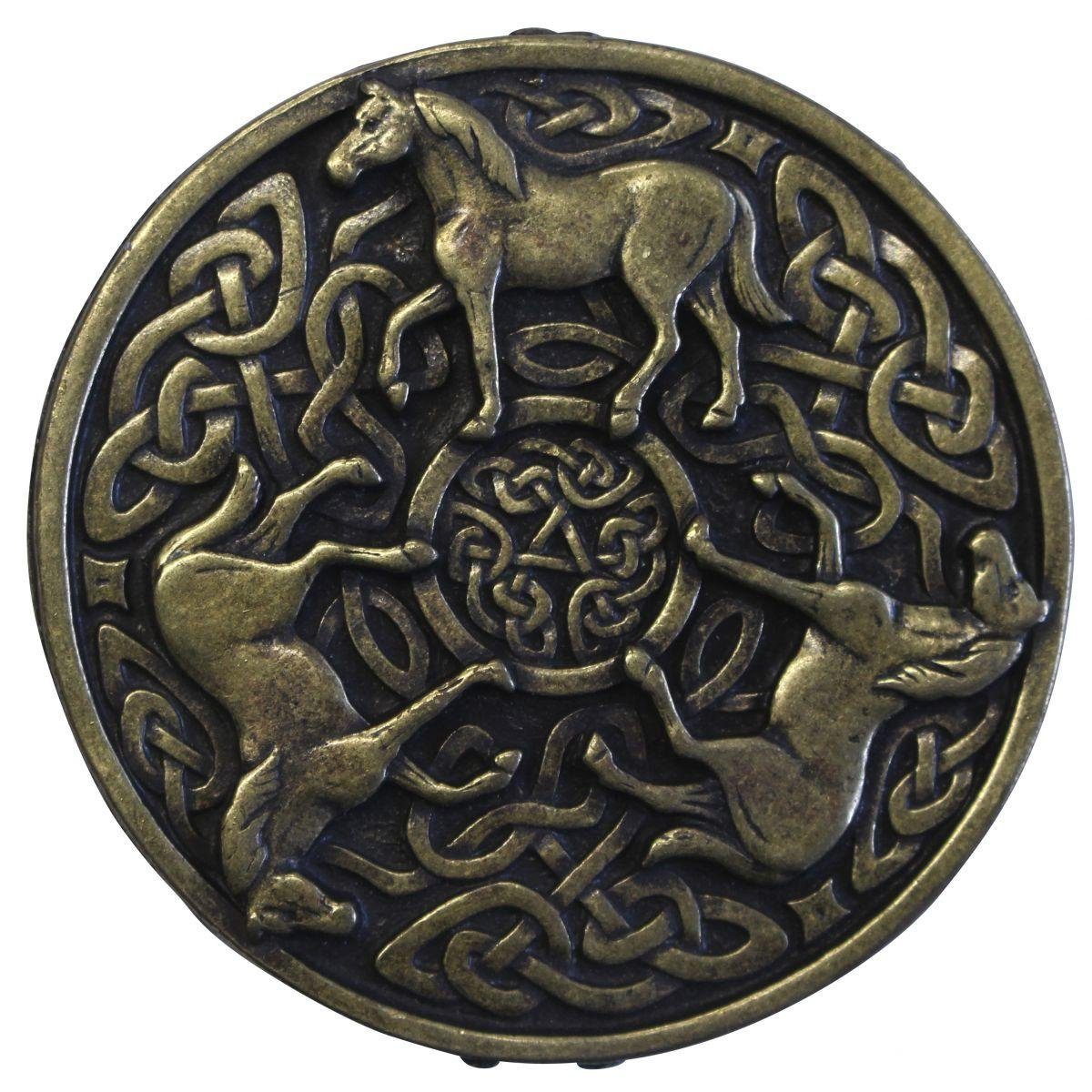 BELTINGER Gürtelschnalle Drei Pferde 4,0 cm - Buckle Wechselschließe Gürtelschließe Reitaccesso (1-St)