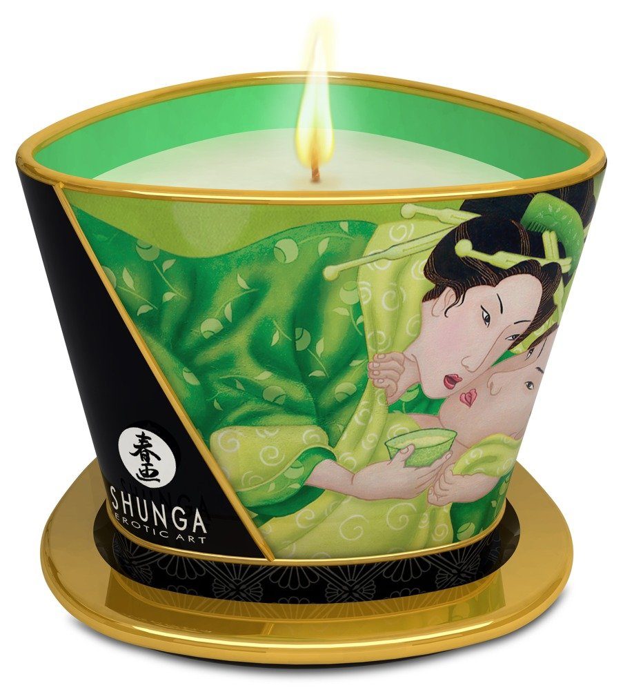 SHUNGA Massagekerze Shunga Massage Candle Green Tea 170 ml, für wärmende Massagen
