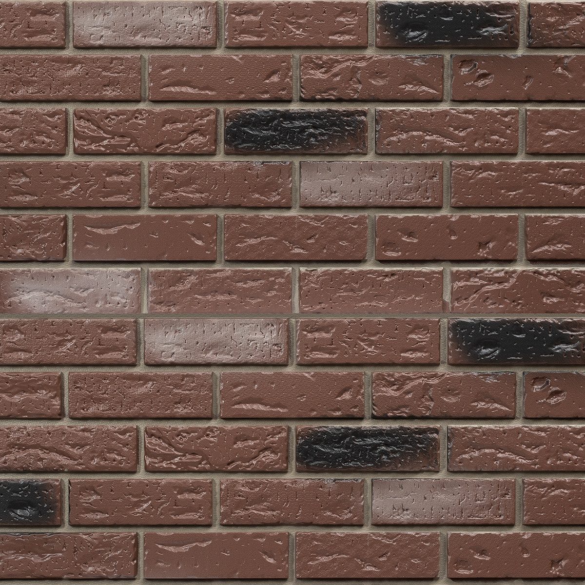 NOVIK Verkleidungspaneel NovikBrick HL Platte 122x47cm 9St. 4,65qm Klinker dunkelrot, BxL: 47,00x121,92 cm, 0,52 qm, (Karton mit 9 Platten, 4,27 qm) Wandverkleidung mit 3-D-Effekt, problemlose Montage, Natursteinoptik