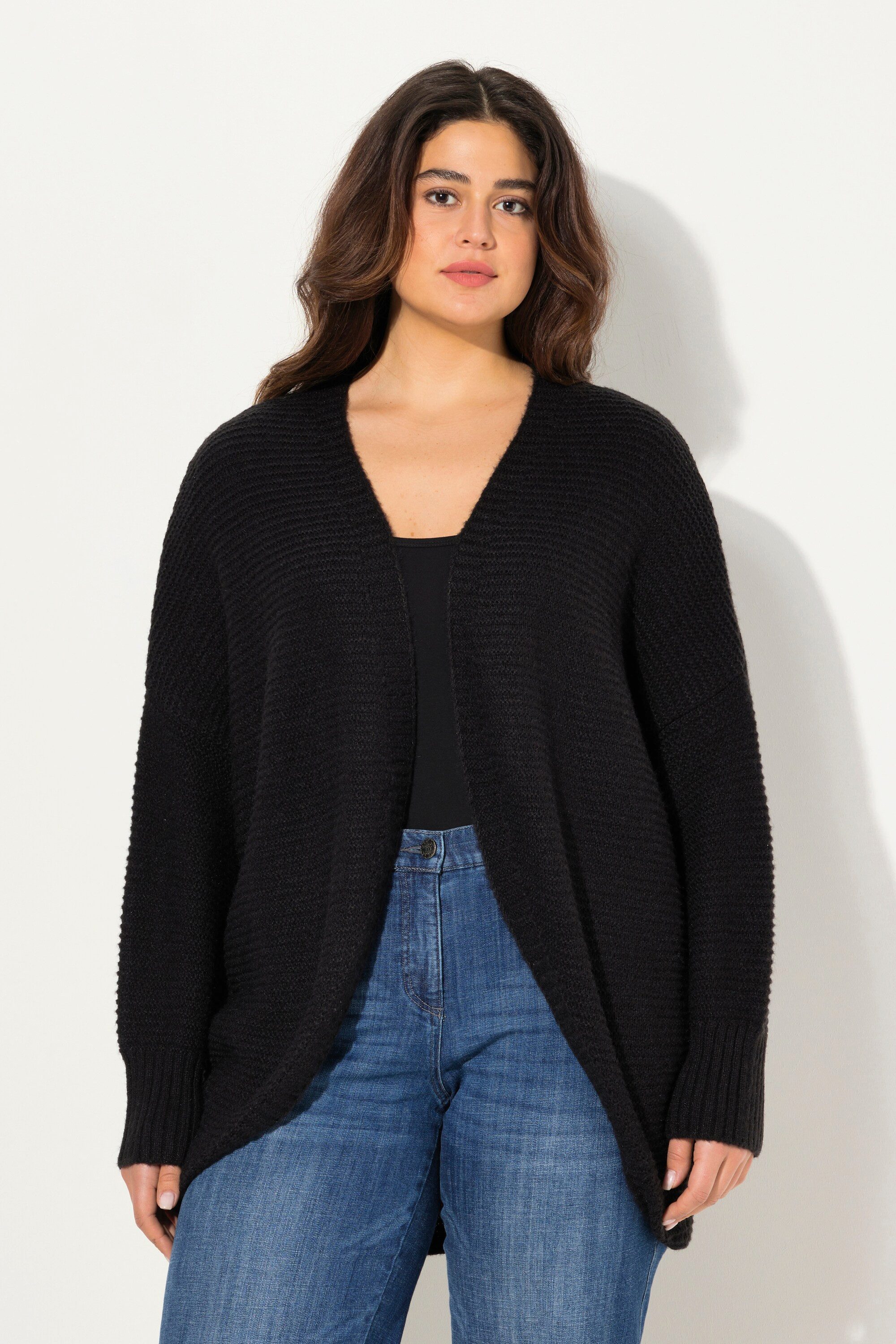 Ulla Popken Strickjacke Strickjacke Egg-Shape Wollanteil günstig online kaufen