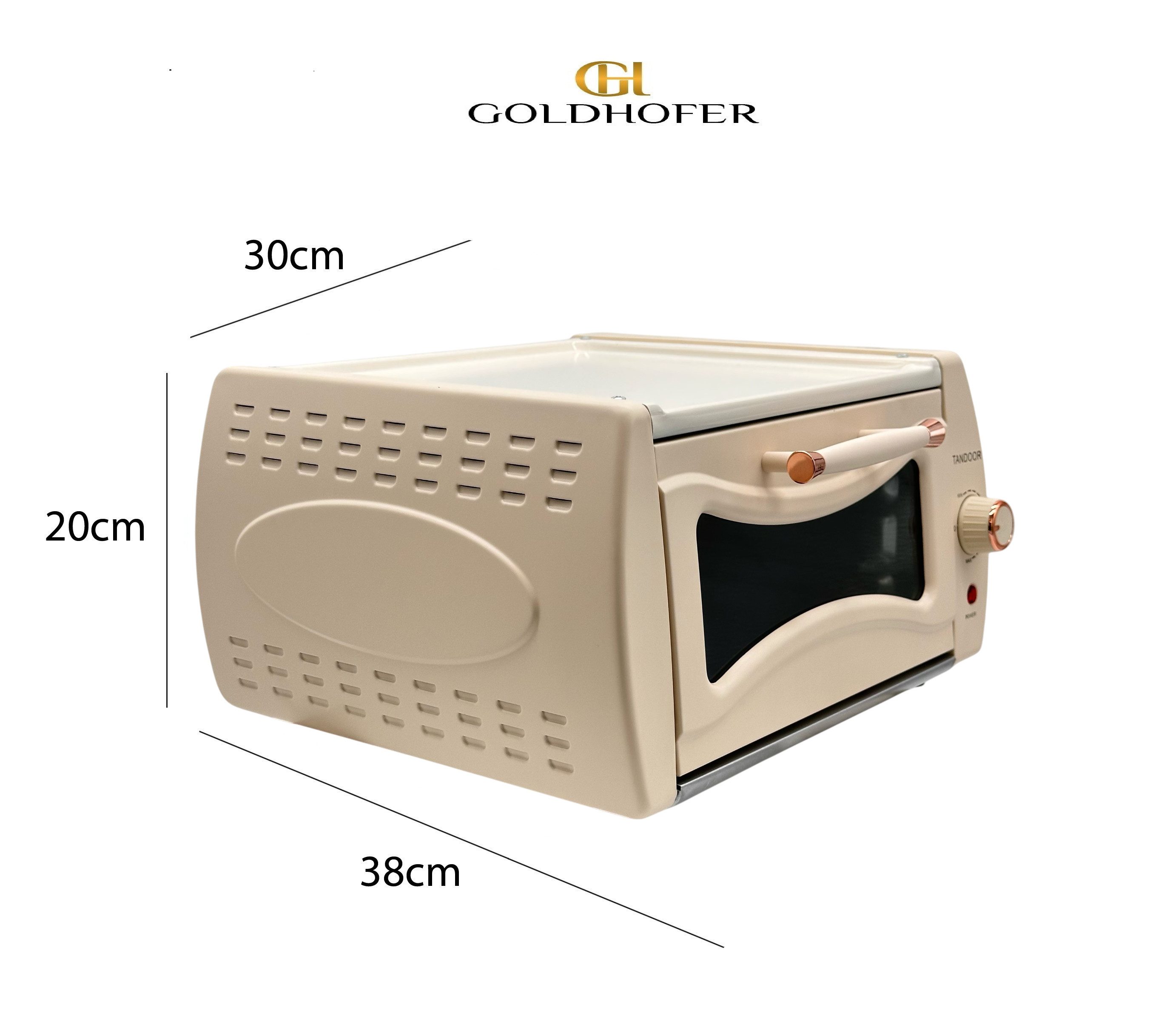 Goldhofer Pizzaofen  NEU bei OTTO: Cremeweißer Tandoor-Ofen – Stil & Feuer in Perfektion!, Cremeweißer Mini Tandoor Ofen Kompakt (2100W) mit Grillrost