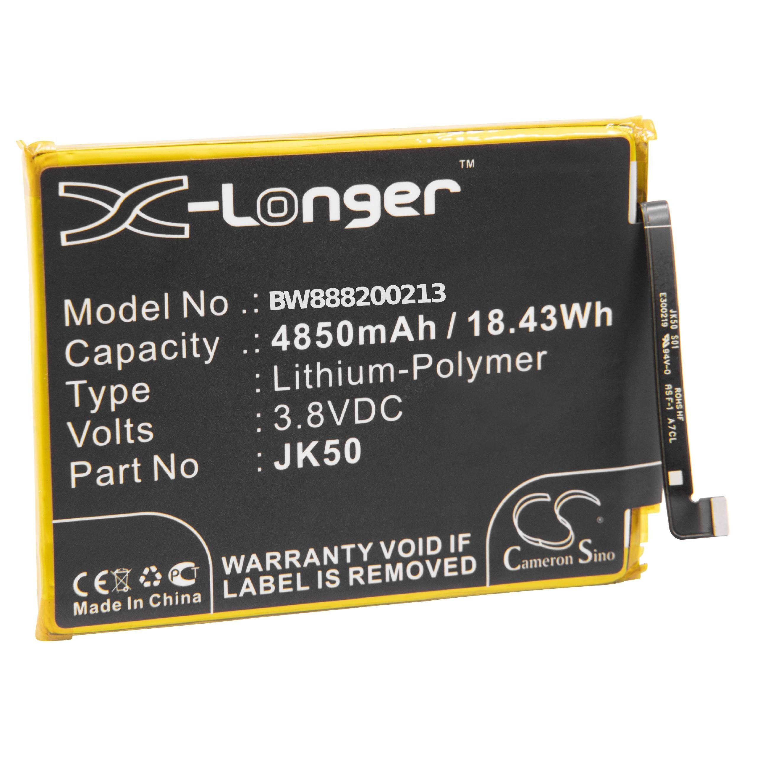 vhbw Akku Ersatz für Motorola JK50 für Mobilfunk (4850 mAh, 3,8 V, Smartphone-Akku Akku Li-Polymer 4850 mAh (3,8 V), Leistungsfähiger Austausch-Akku für Telefon, Smartphone