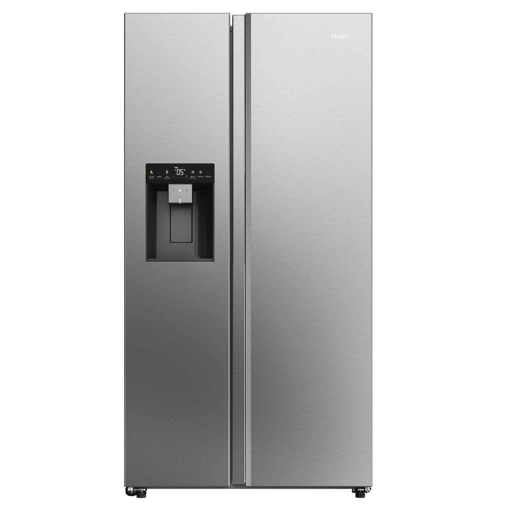 Haier Side-by-Side Front aus Edelstahl HSW79F18CIMM, 177,5 cm hoch, 90,5 cm breit, WIFI connected, Total No Frost, Wasser- und Eiswürfeldispenser