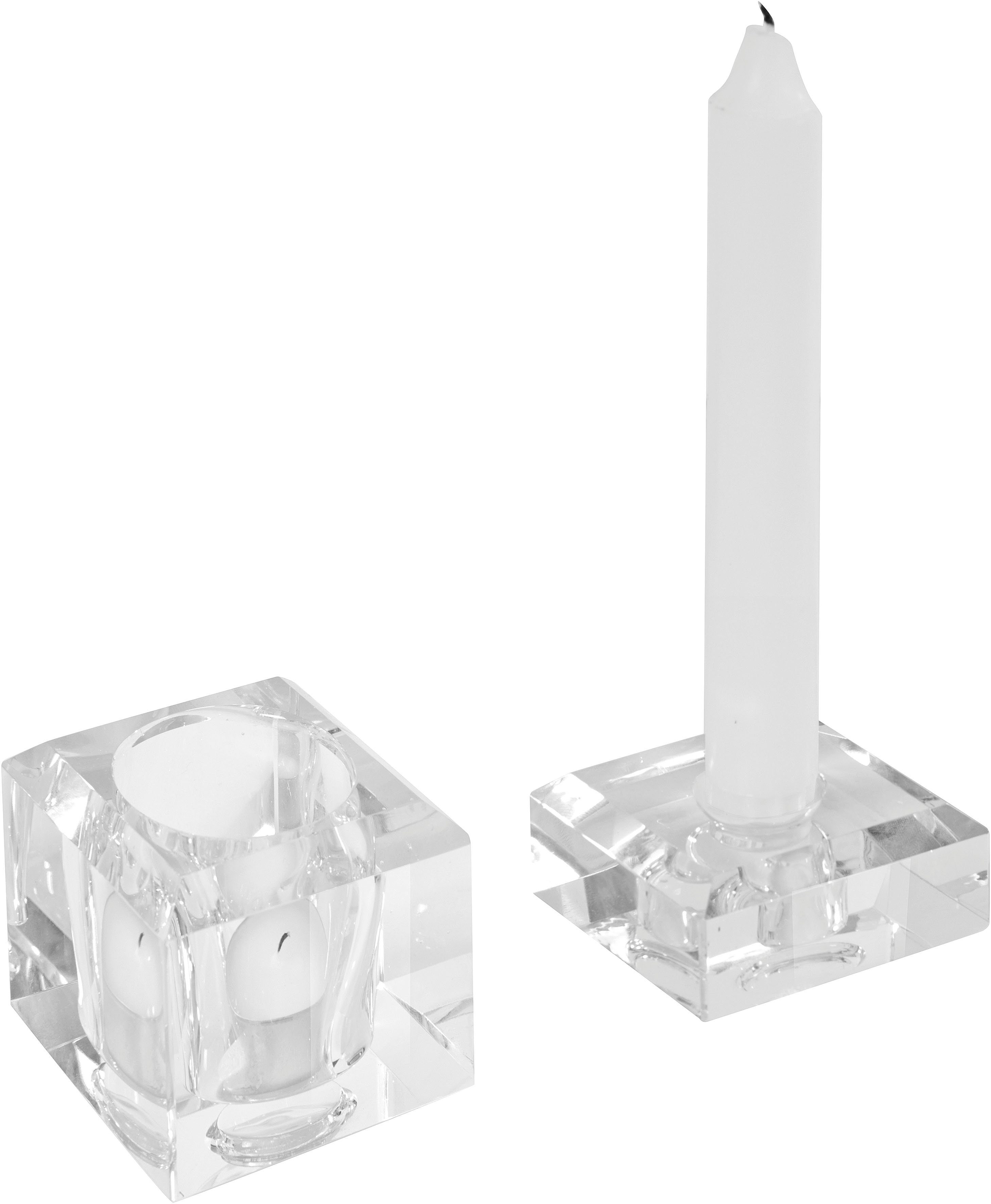 Kerzenhalter Ylvi LeGer Home und transparent Stabkerzen Glas, (Set, aus Teelichter by für Gercke Lena St), 2