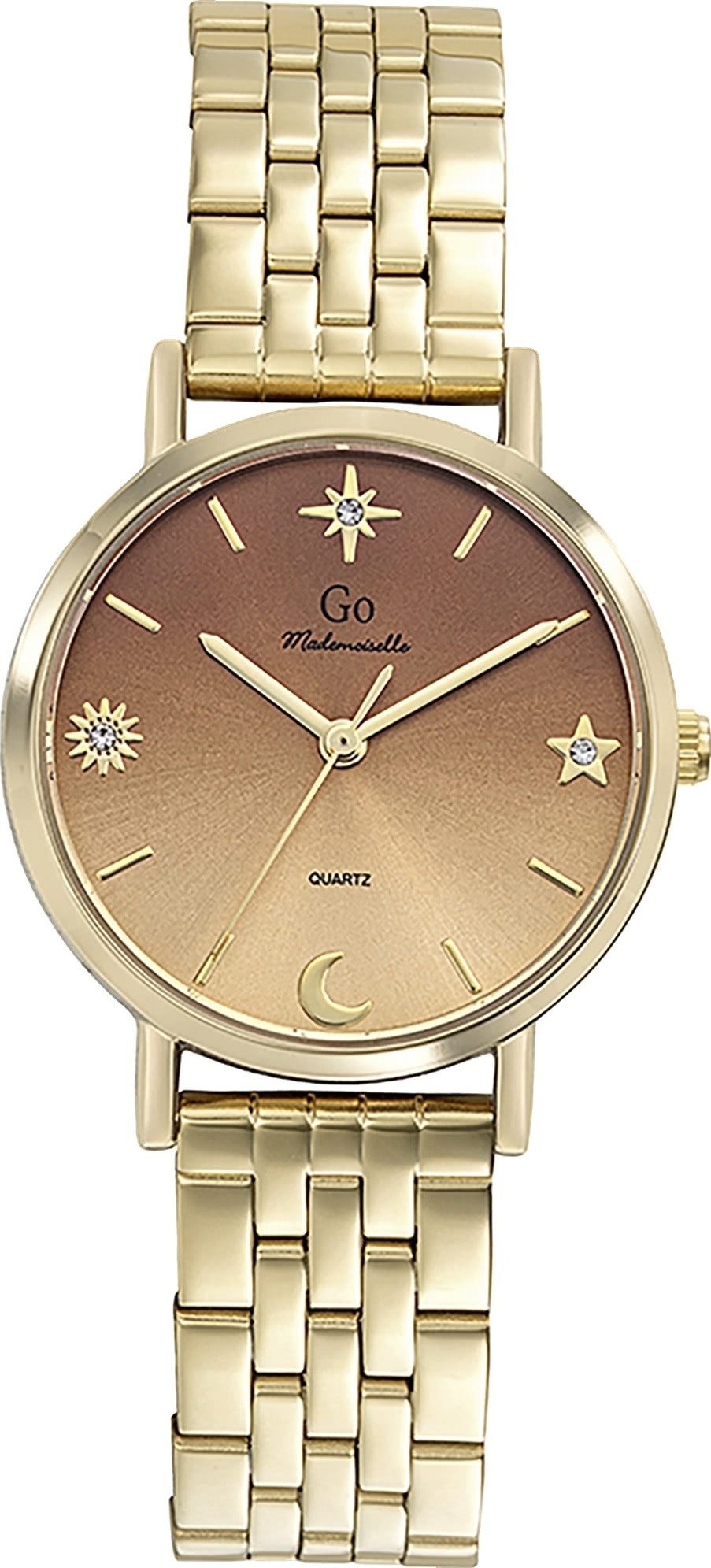 Girl Only Quarzuhr Girl Only GO Damen Armbanduhr, (Analoguhr), Damenuhr GO gold, klein (ca. 30mm) Edelstahlarmband, Fashion-Style