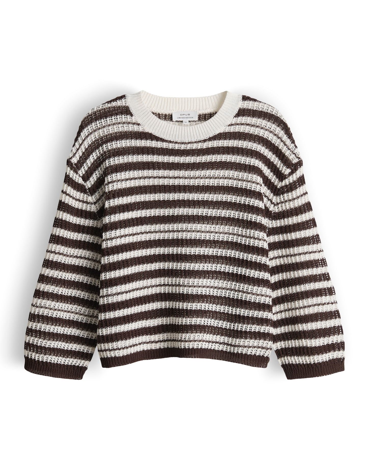 OPUS Strickpullover Gestreifter Strickpullover aus Baumwoll-Mix Leichter Gr günstig online kaufen