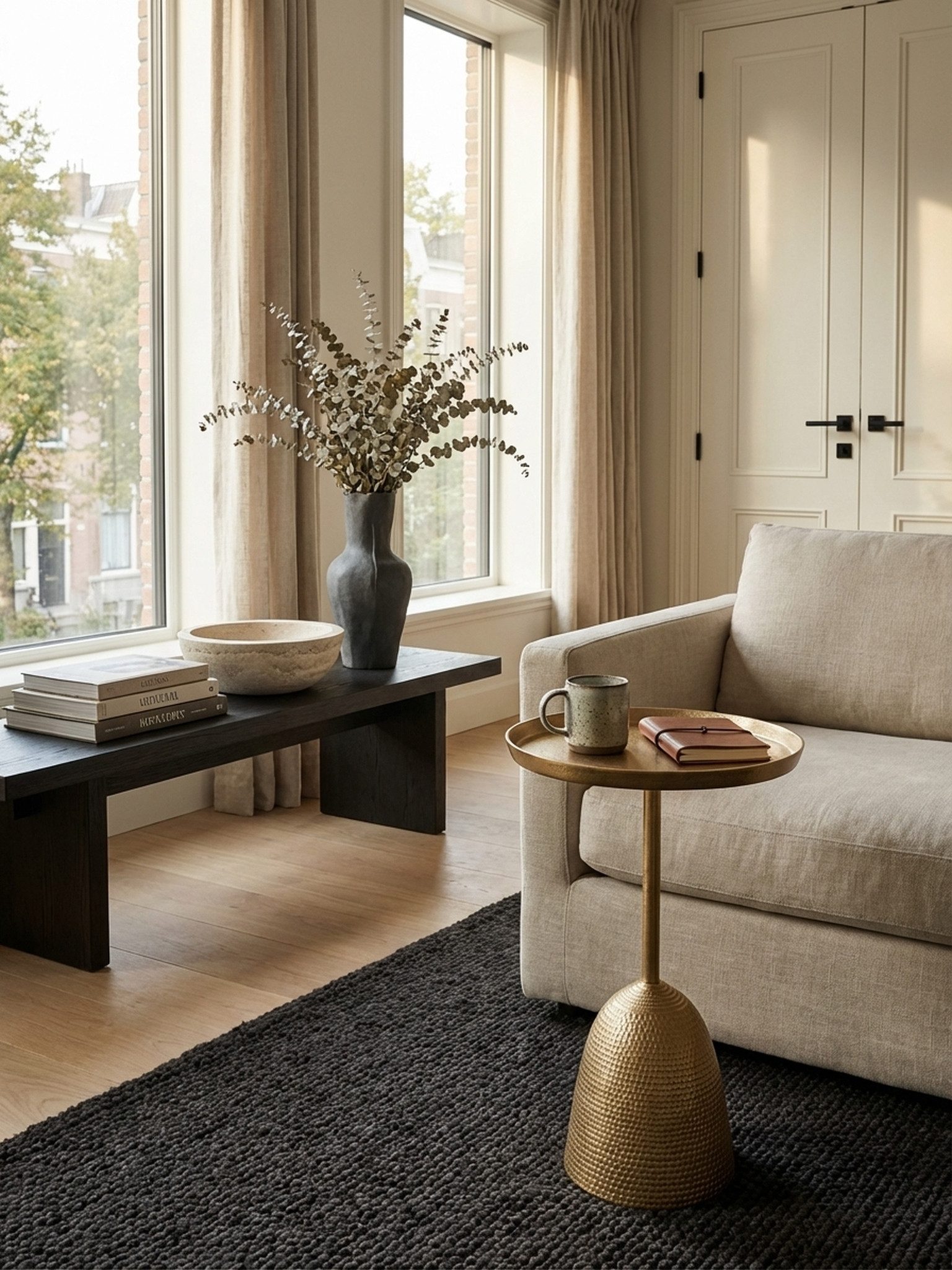 KADIMA DESIGN Beistelltisch Beistelltisch Gold 33x33x53 cm Anstelltisch Aluminium, Kleiner, Sofatisch Metall Rund, Wohnzimmertisch Couch Modern, Couchtisch Hoch
