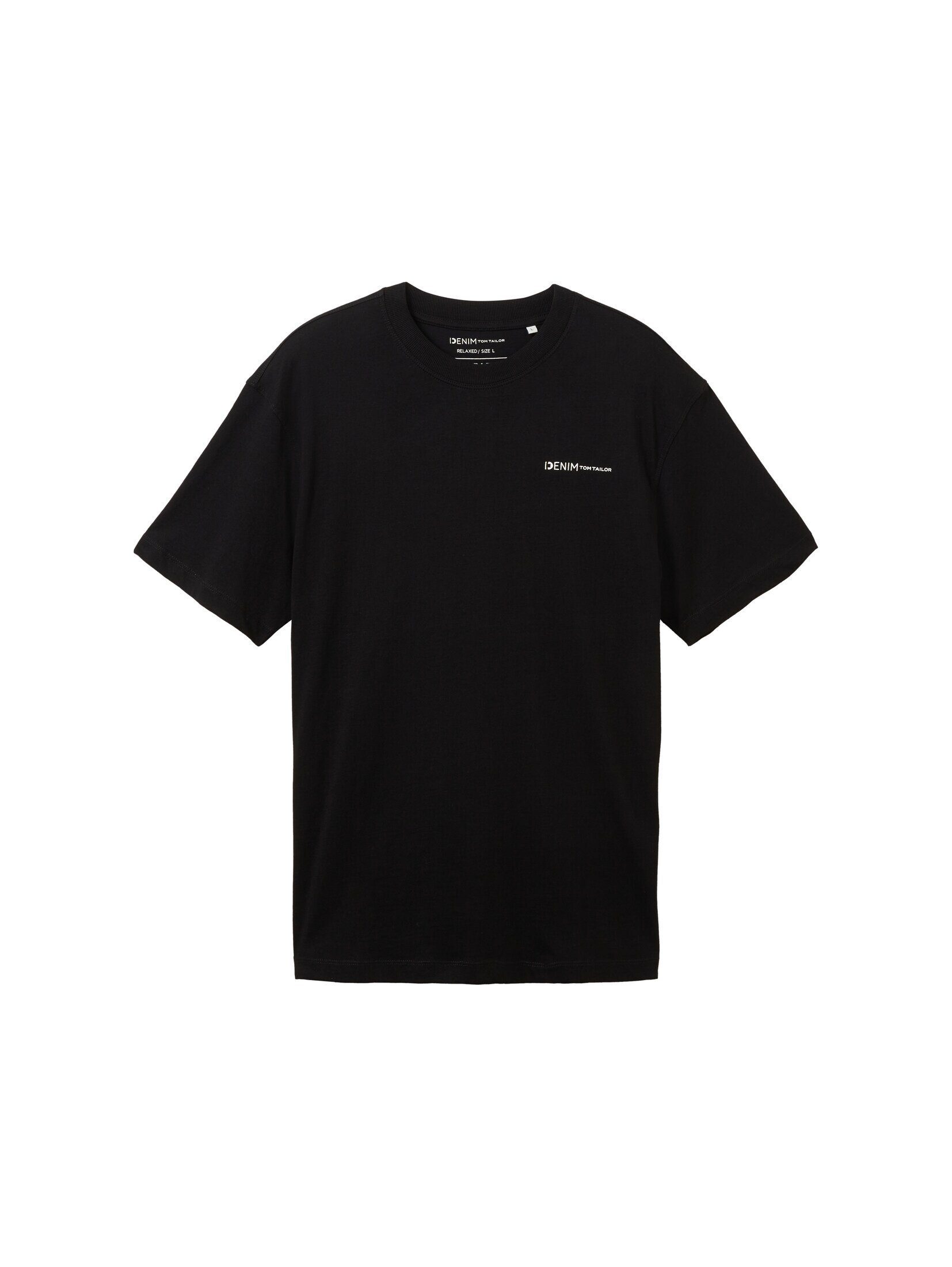 mit T-Shirt Denim Bio-Baumwolle TAILOR T-Shirt Black TOM