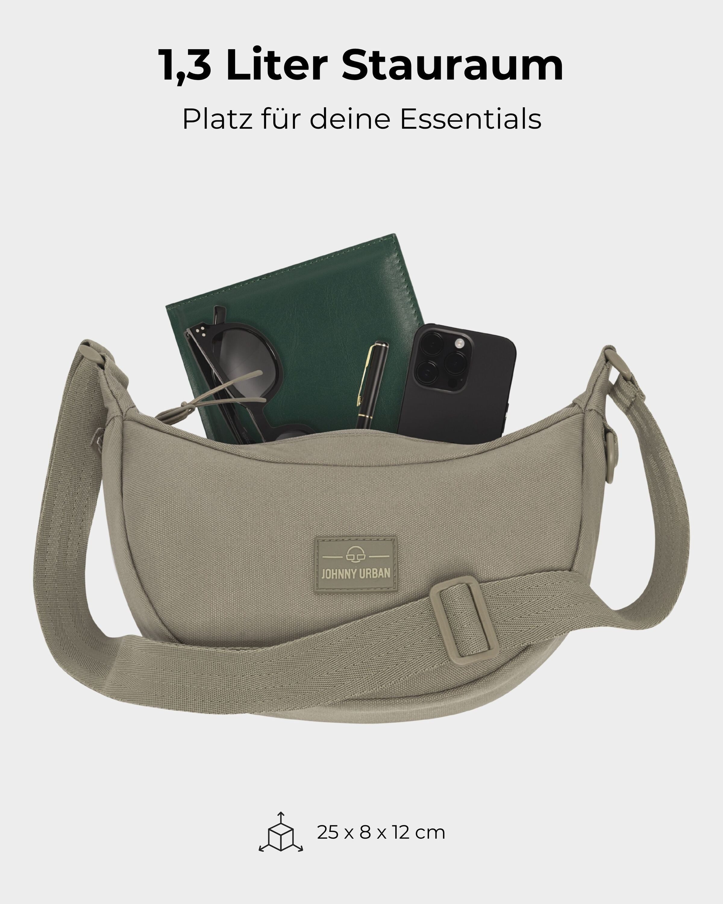 Johnny Urban Umhängetasche Ally Small Half Moon Bag, Kleine Crossbody Bag in Halbmond Form, Wasserabweisend