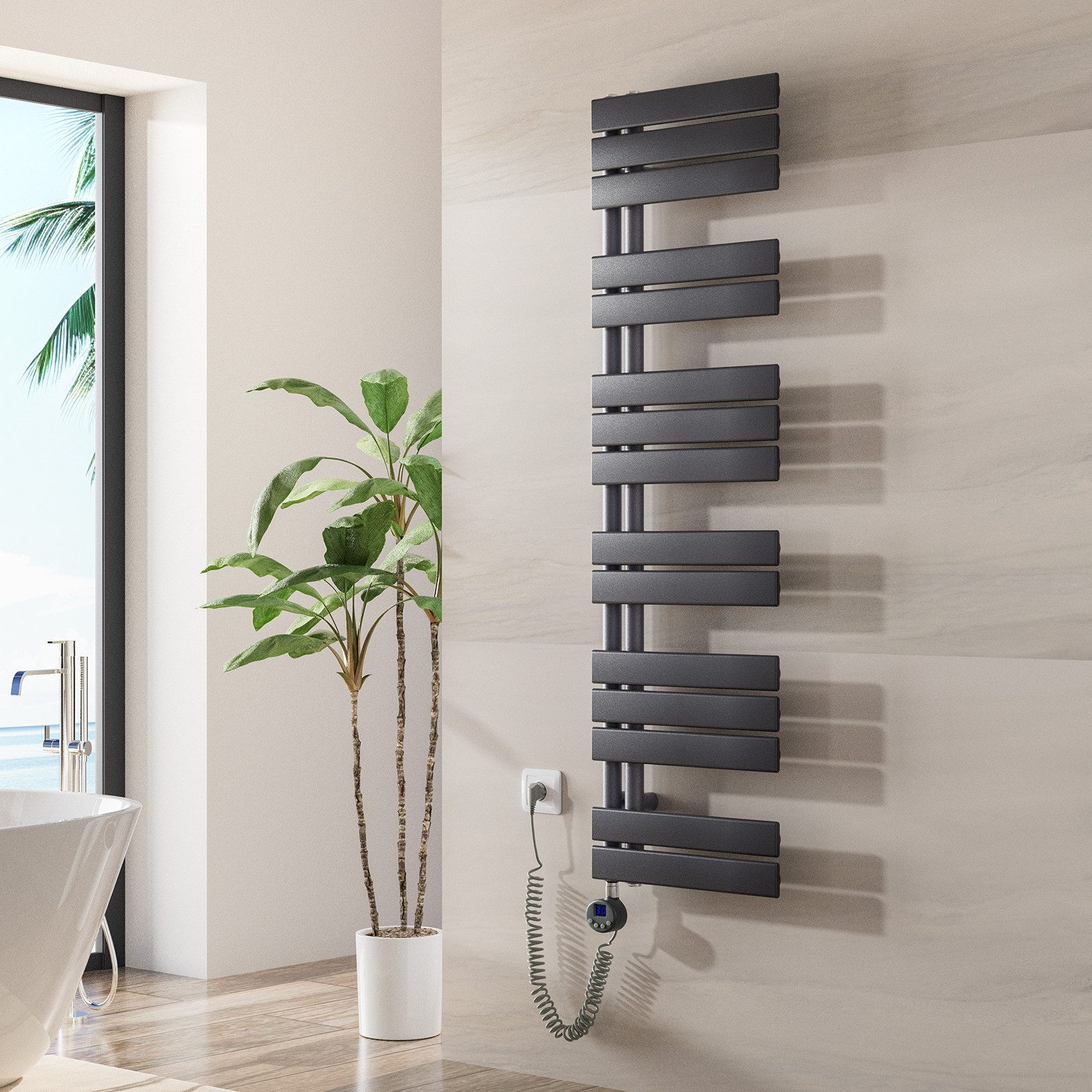 MEYKOERS Elektrischer Badheizkörper Elektro Handtuchtrockner Mit Thermostat günstig online kaufen